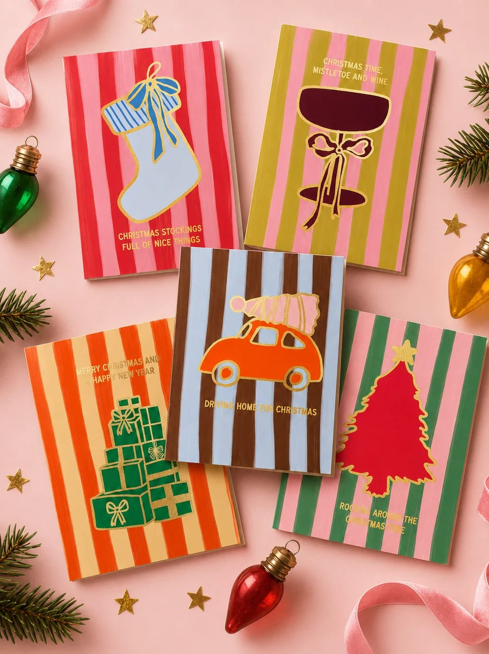 Driving Home For Christmas Gold Foil Card