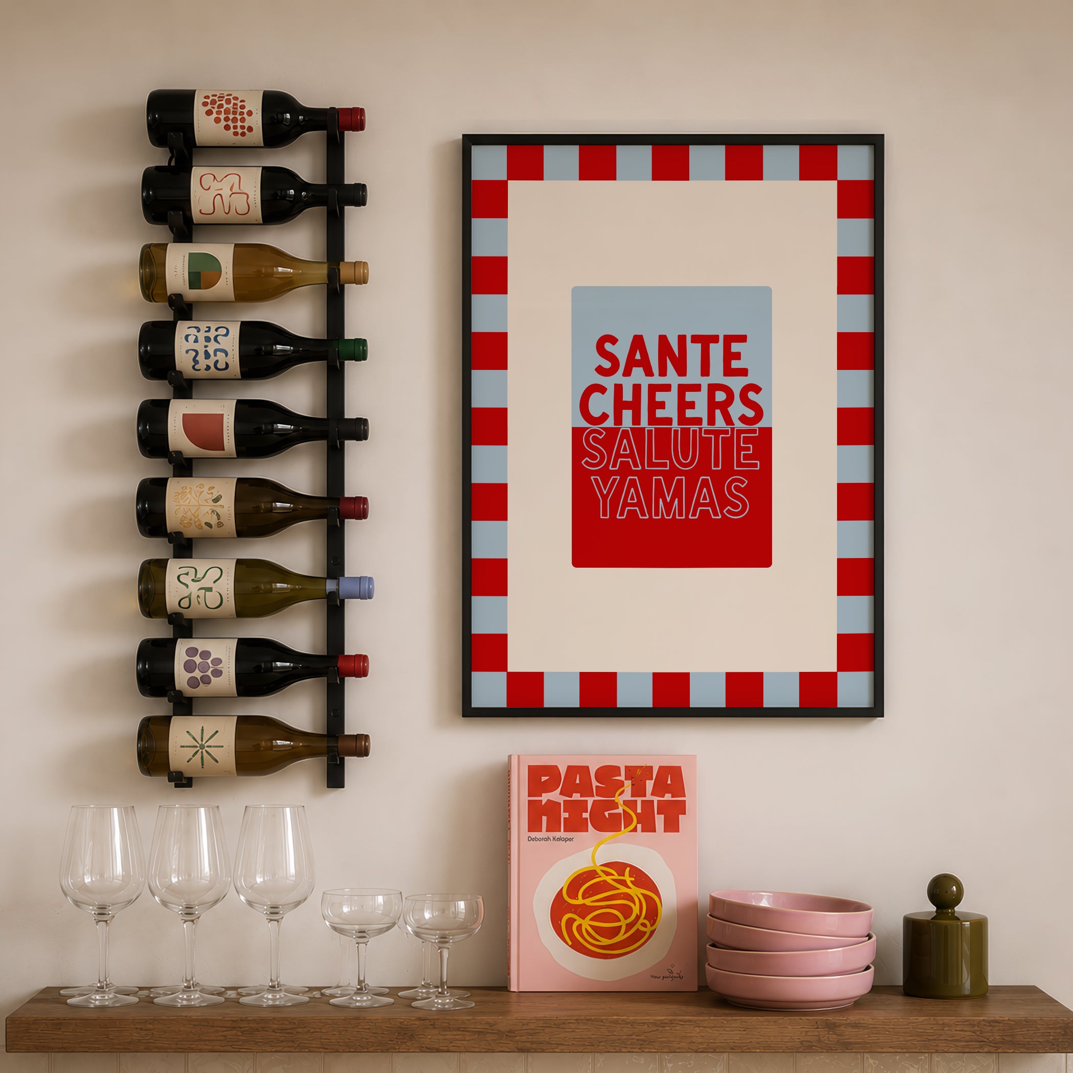 Cheers in Baby Blue & Crimson