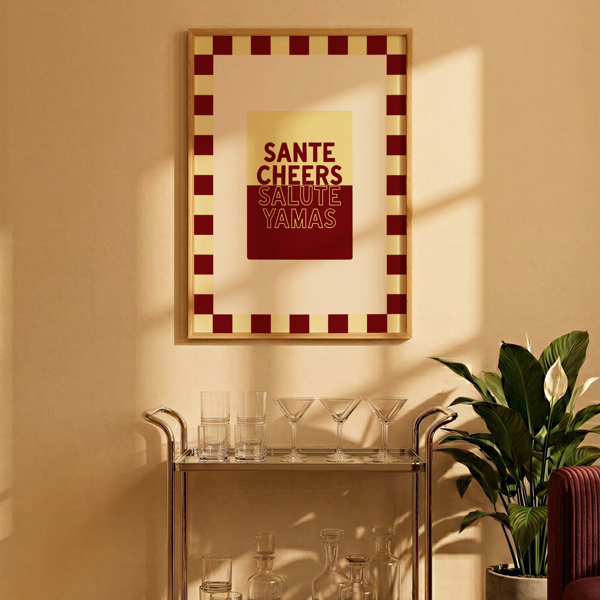 Cheers in Buttermilk & Maroon