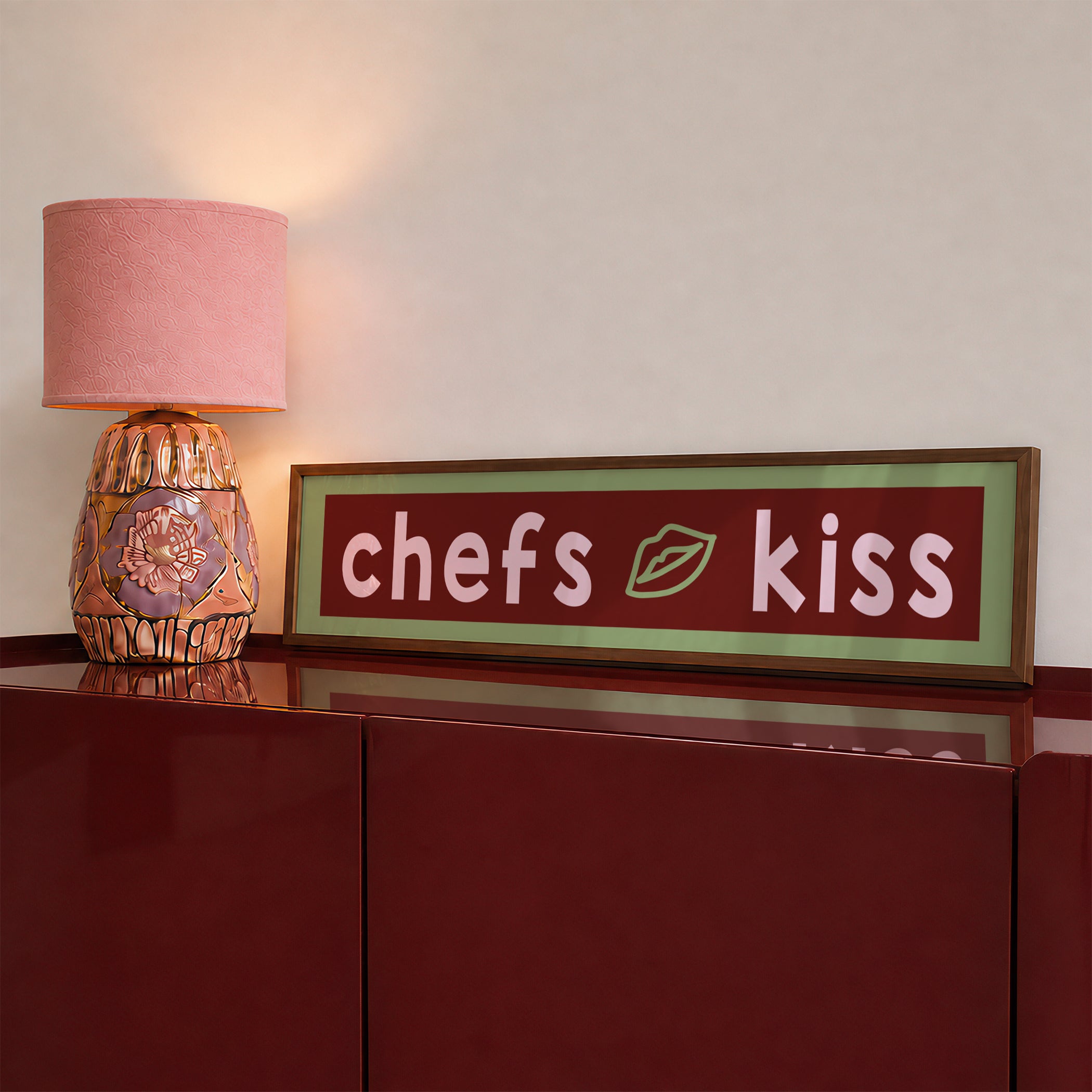 Chefs Kiss Panoramic Framed Print 60cm x 12cm
