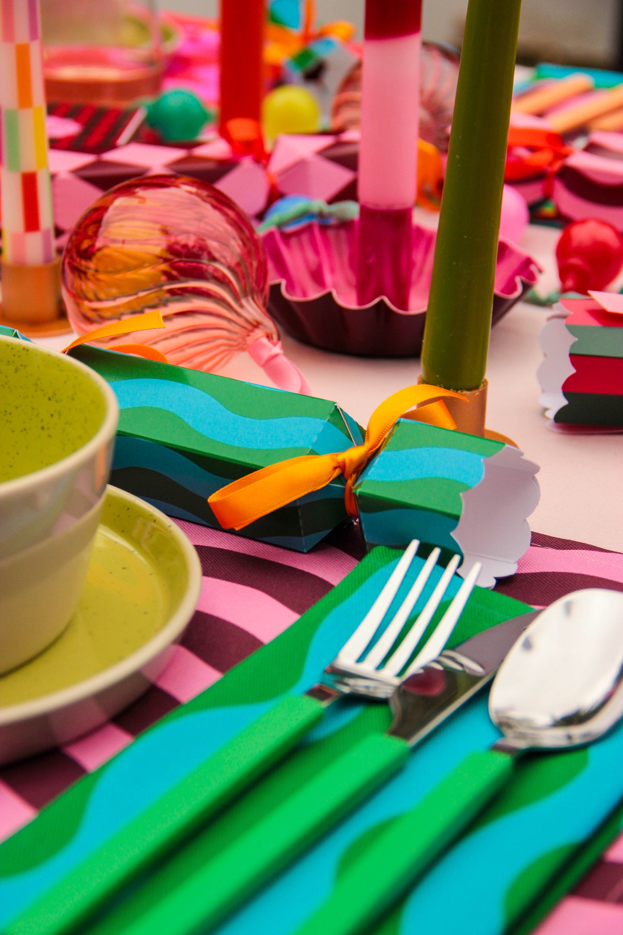 Blue & Green Placemat/Napkin Pair