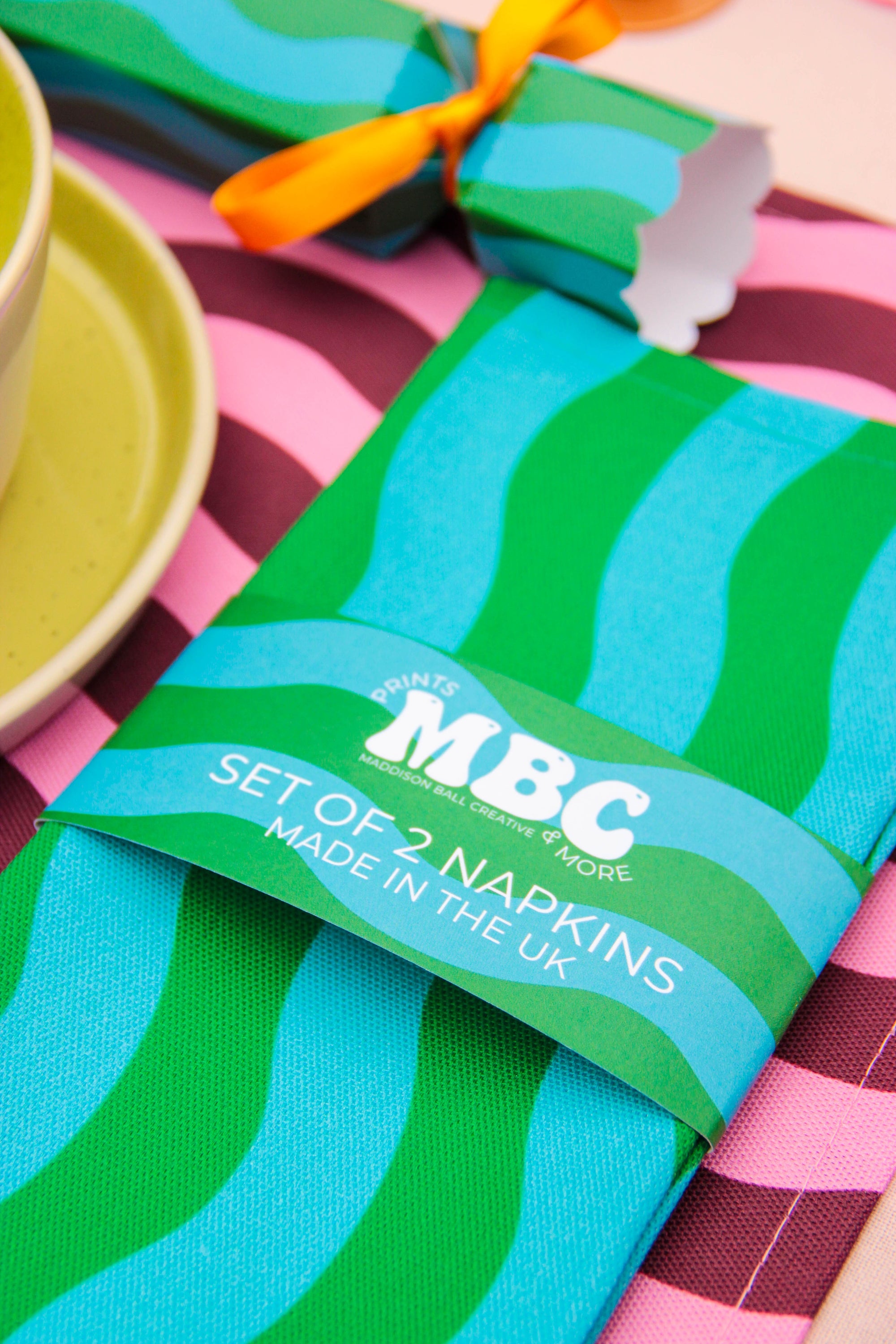 Blue & Green Placemat/Napkin Pair