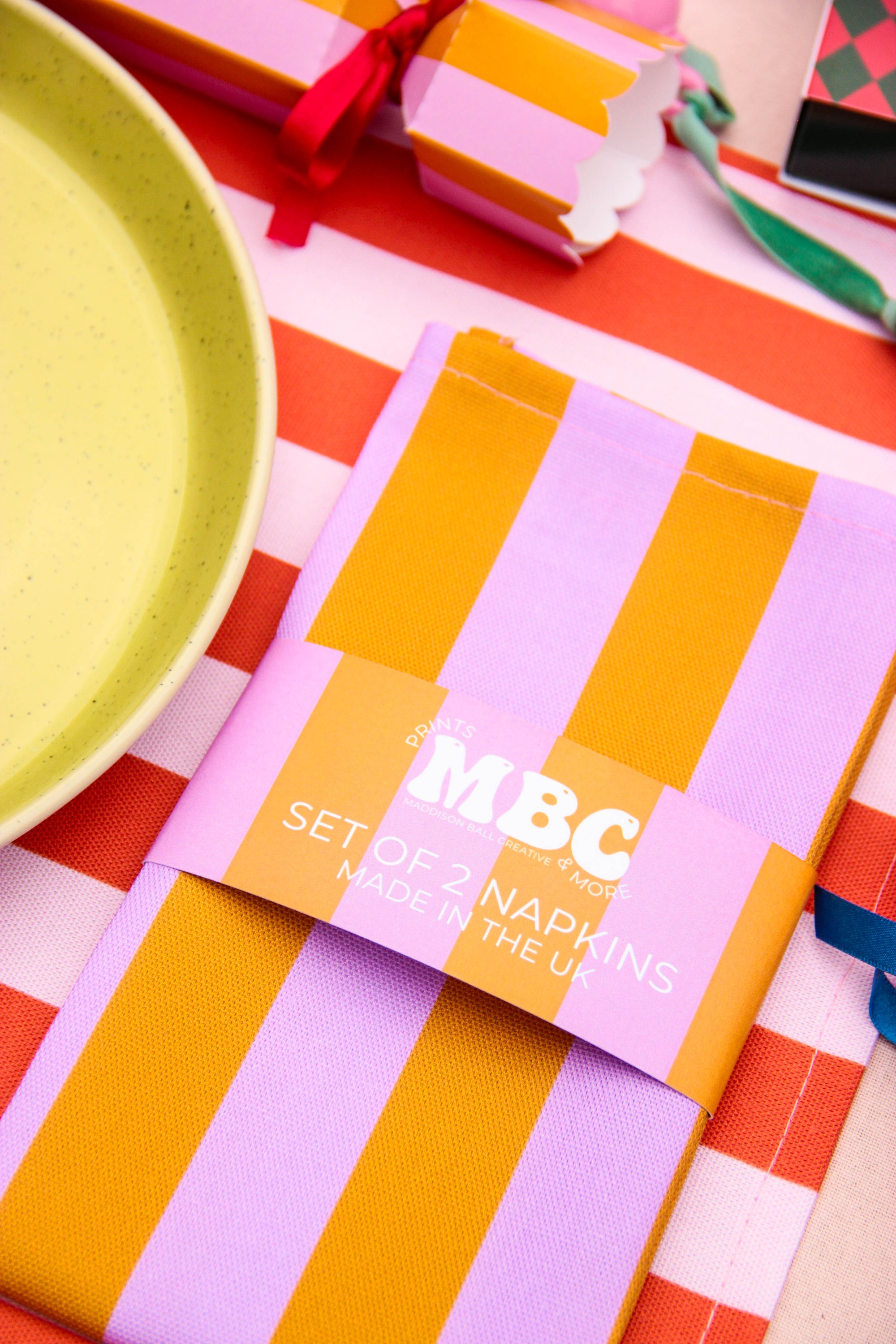 Mustard & Lilac Placemat/Napkin Pair