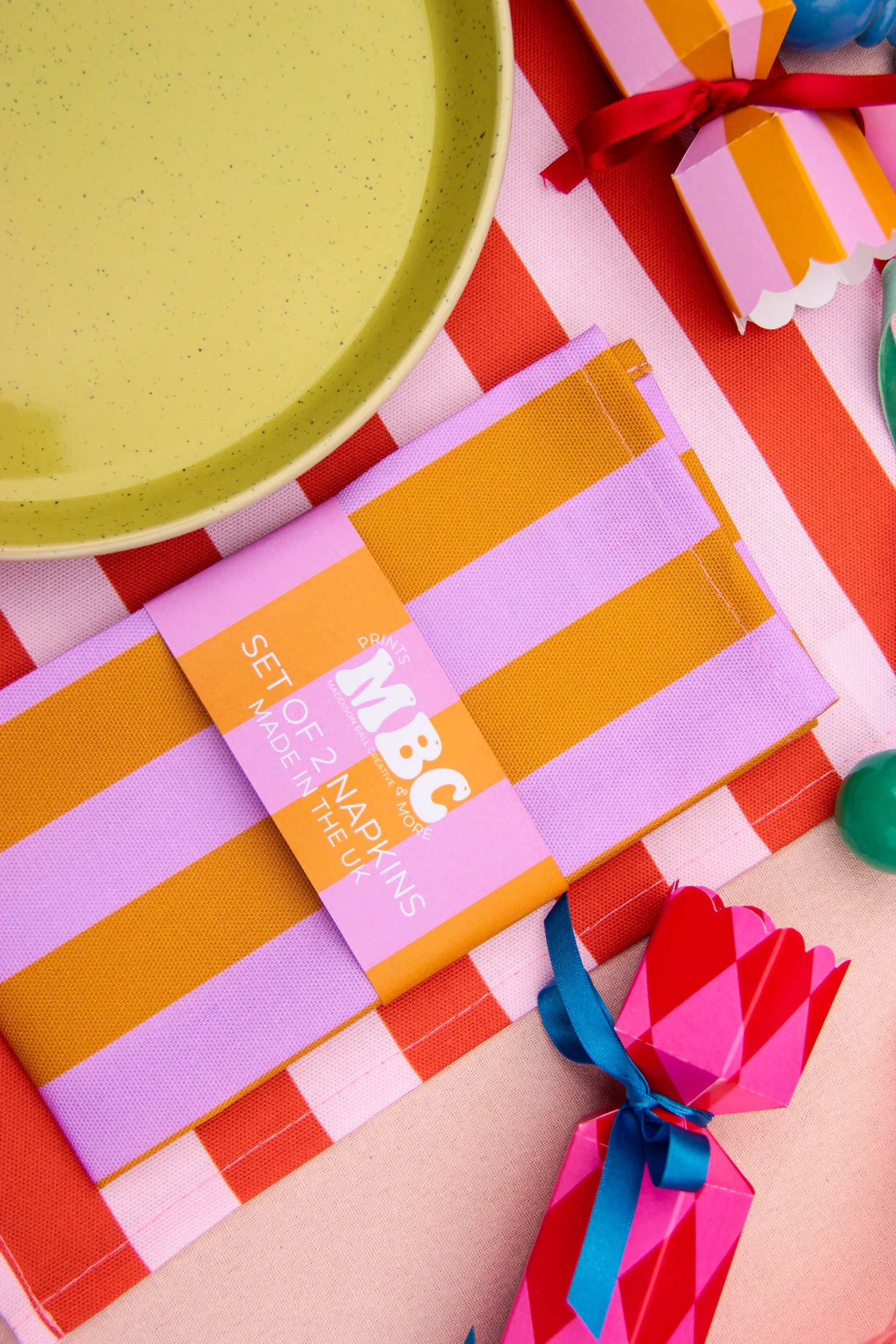 Mustard & Lilac Placemat/Napkin Pair
