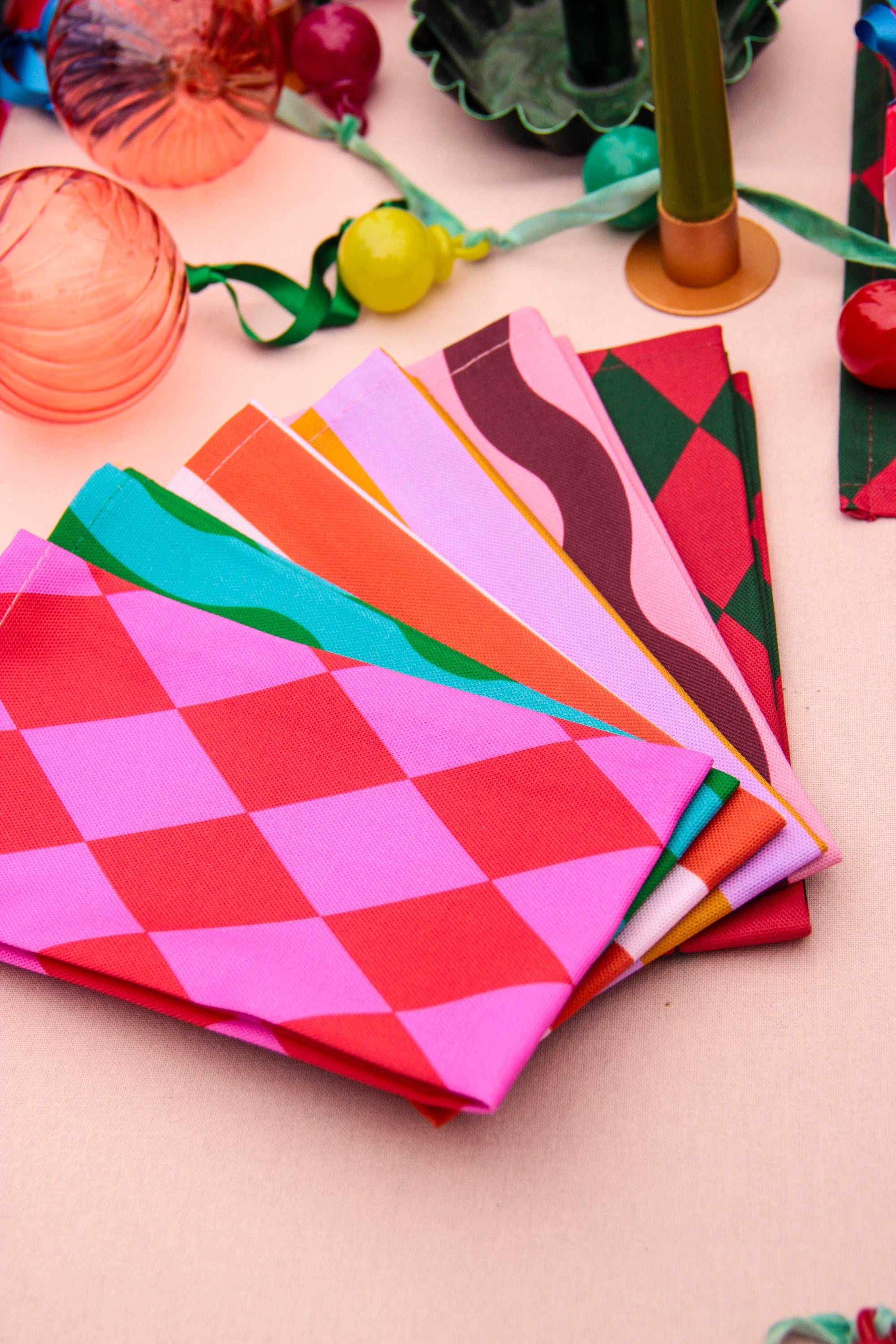 Mustard & Lilac Placemat/Napkin Pair