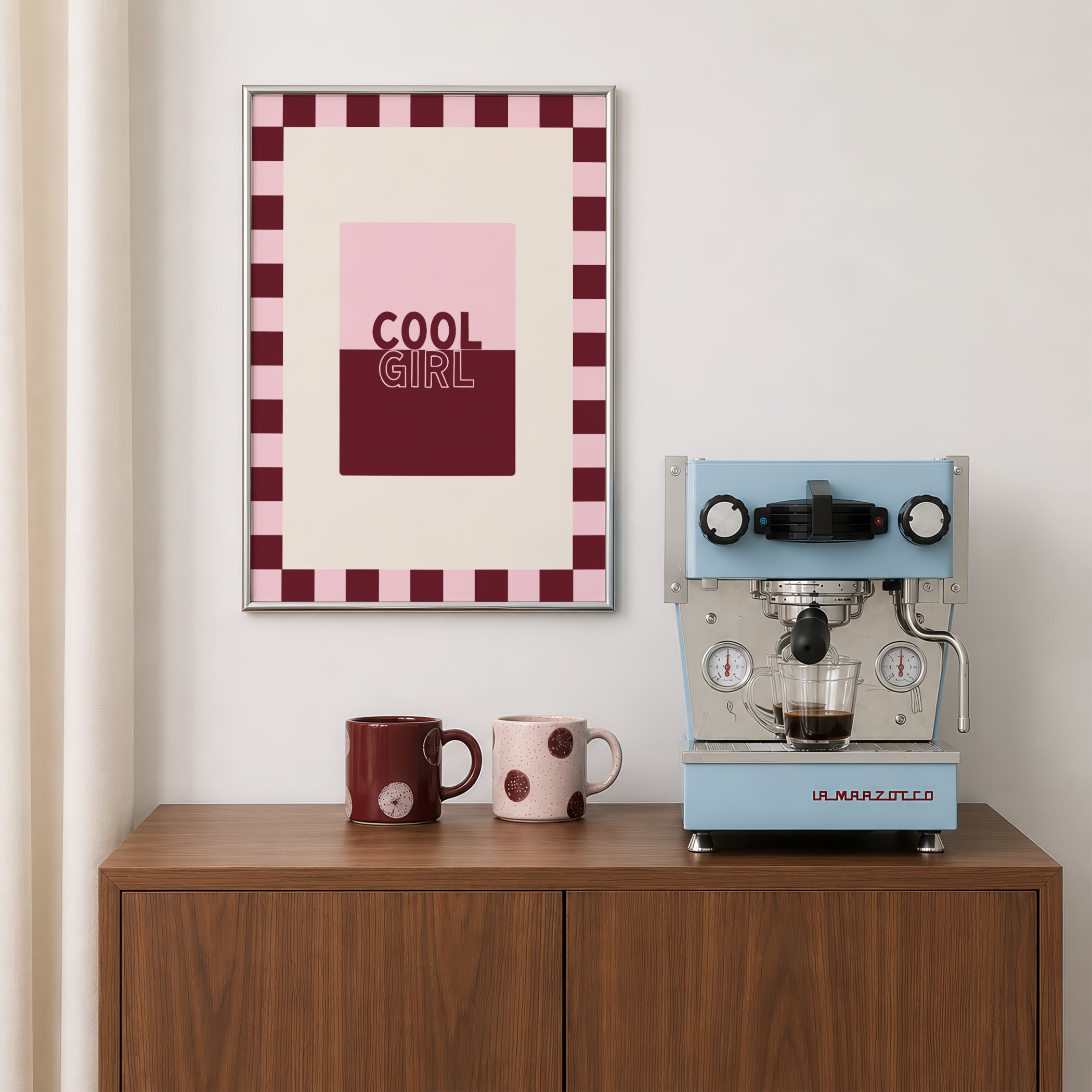 Cool Girl in Cotton Candy & Maroon