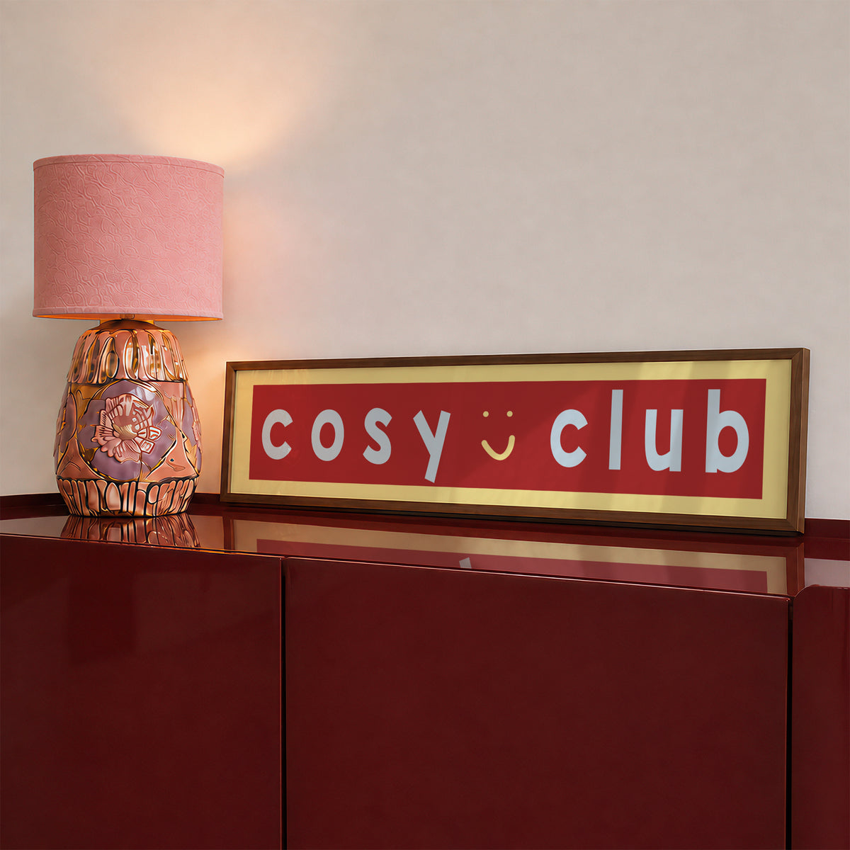 Cosy Club Panoramic Framed Print 60cm x 12cm