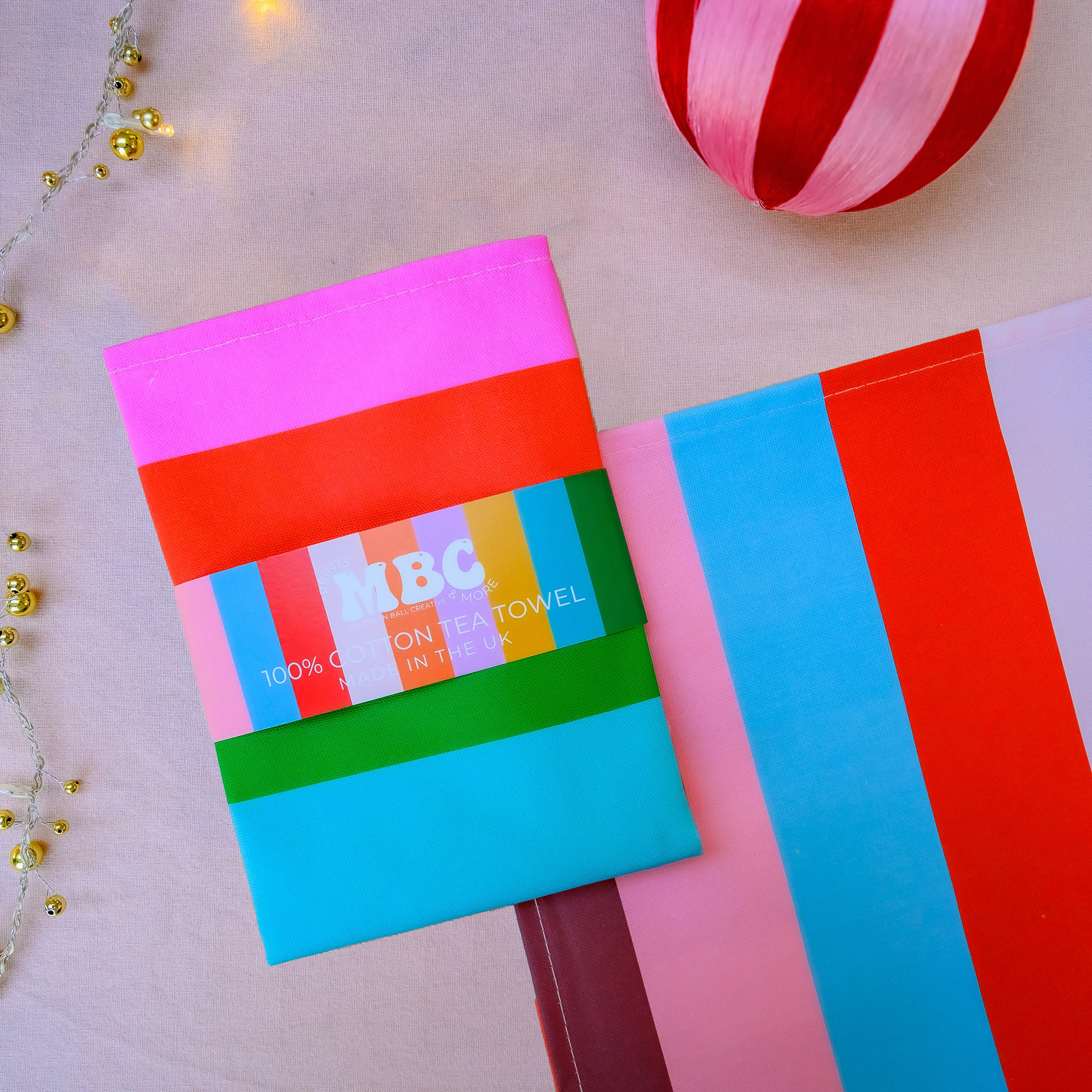 Christmas Stripe Tea Towel