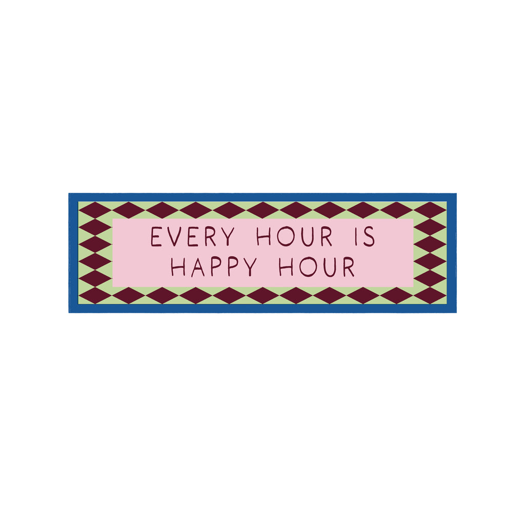 Happy Hour Is Every Hour Panoramic Framed Print 60cm x 12cm