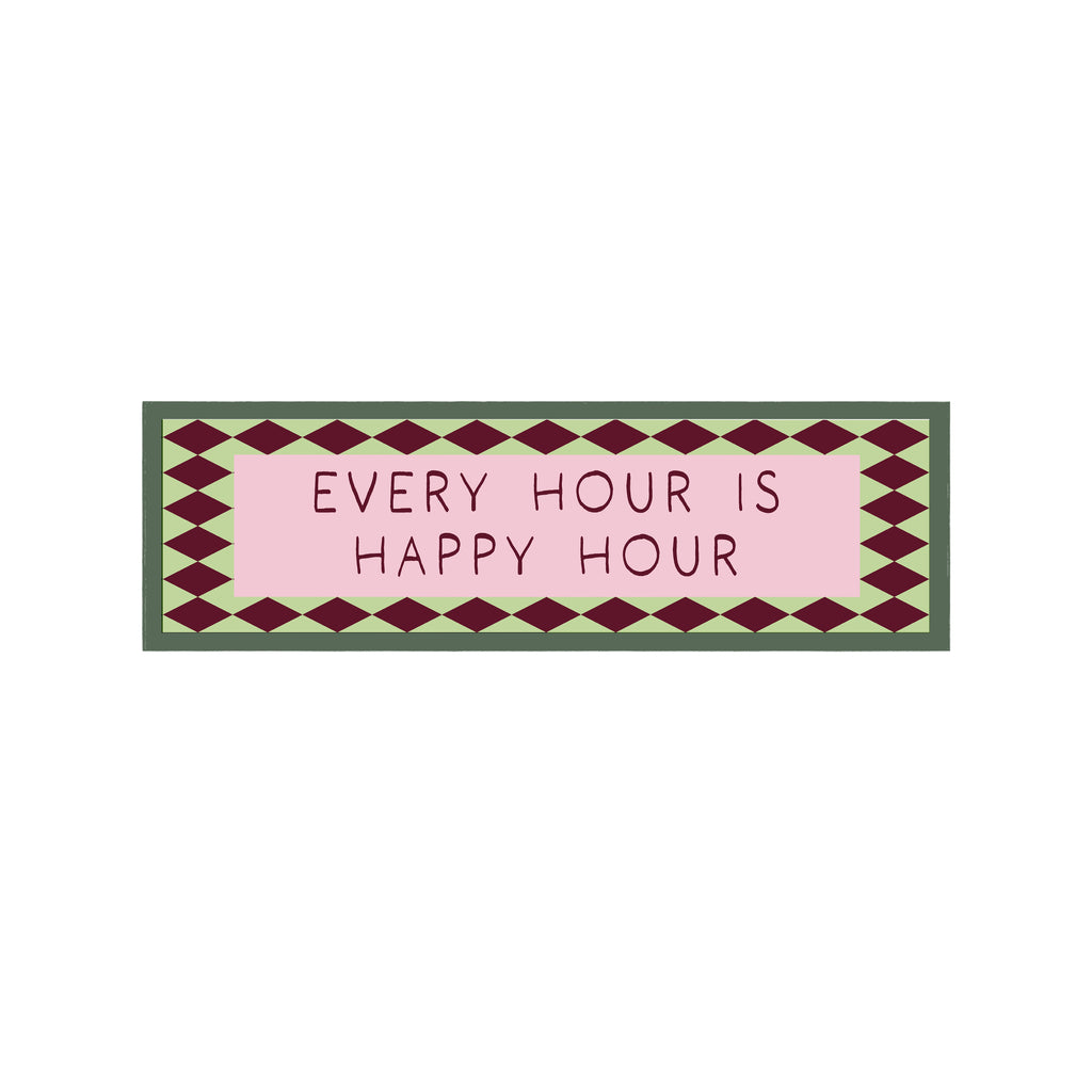 Happy Hour Is Every Hour Panoramic Framed Print 60cm x 12cm
