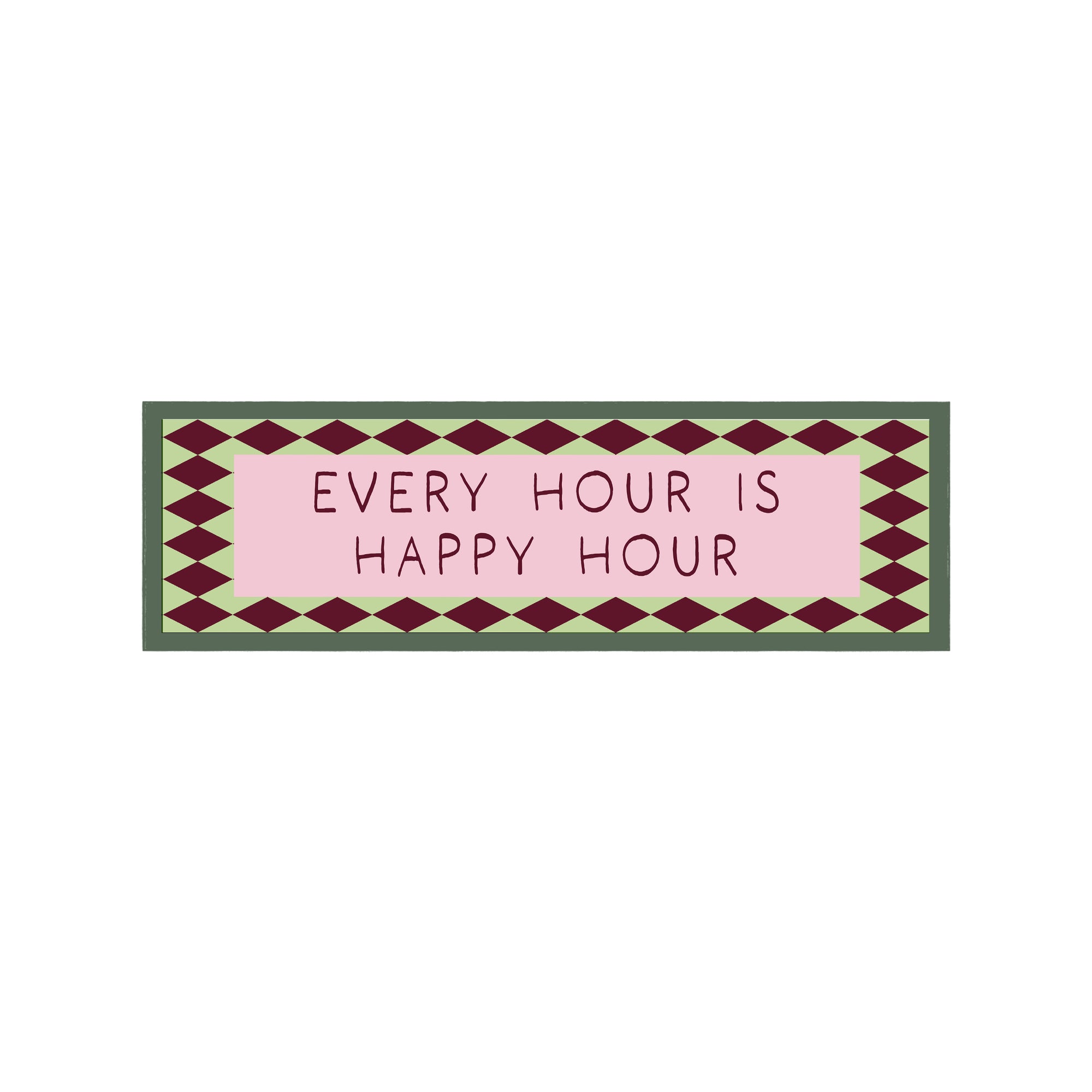 Happy Hour Is Every Hour Panoramic Framed Print 60cm x 12cm