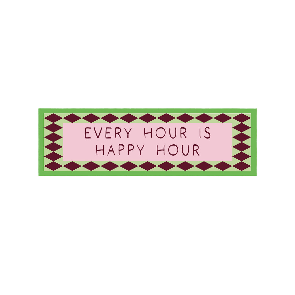 Happy Hour Is Every Hour Panoramic Framed Print 60cm x 12cm