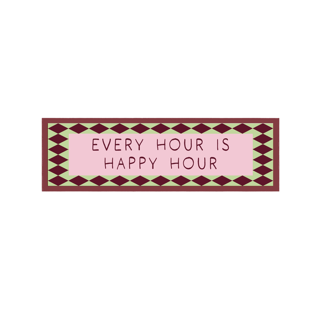 Happy Hour Is Every Hour Panoramic Framed Print 60cm x 12cm