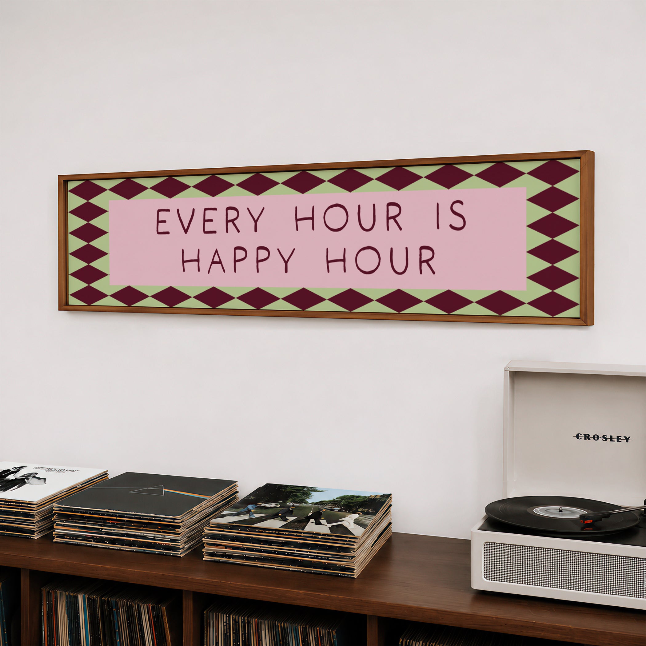 Happy Hour Is Every Hour Panoramic Framed Print 60cm x 12cm