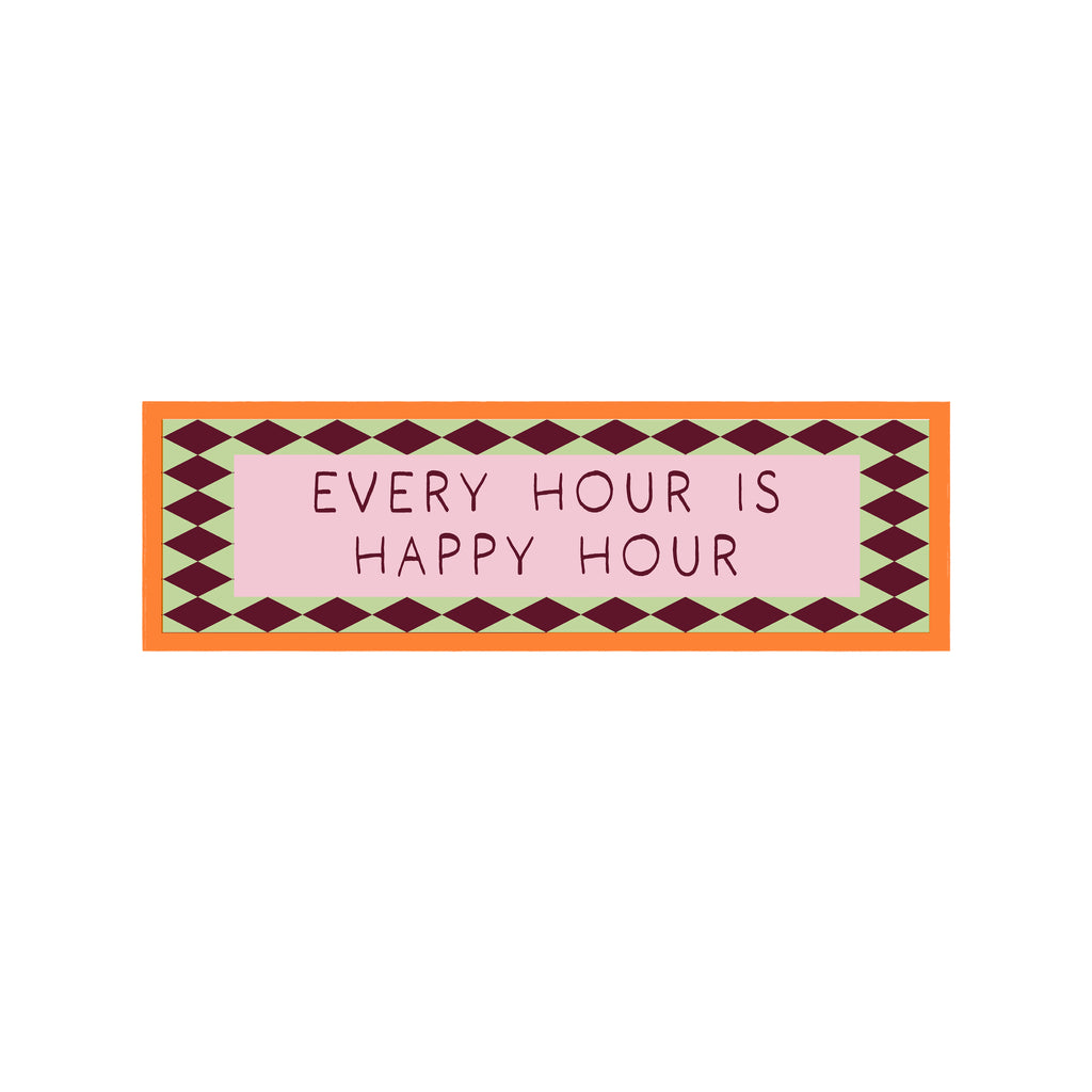 Happy Hour Is Every Hour Panoramic Framed Print 60cm x 12cm