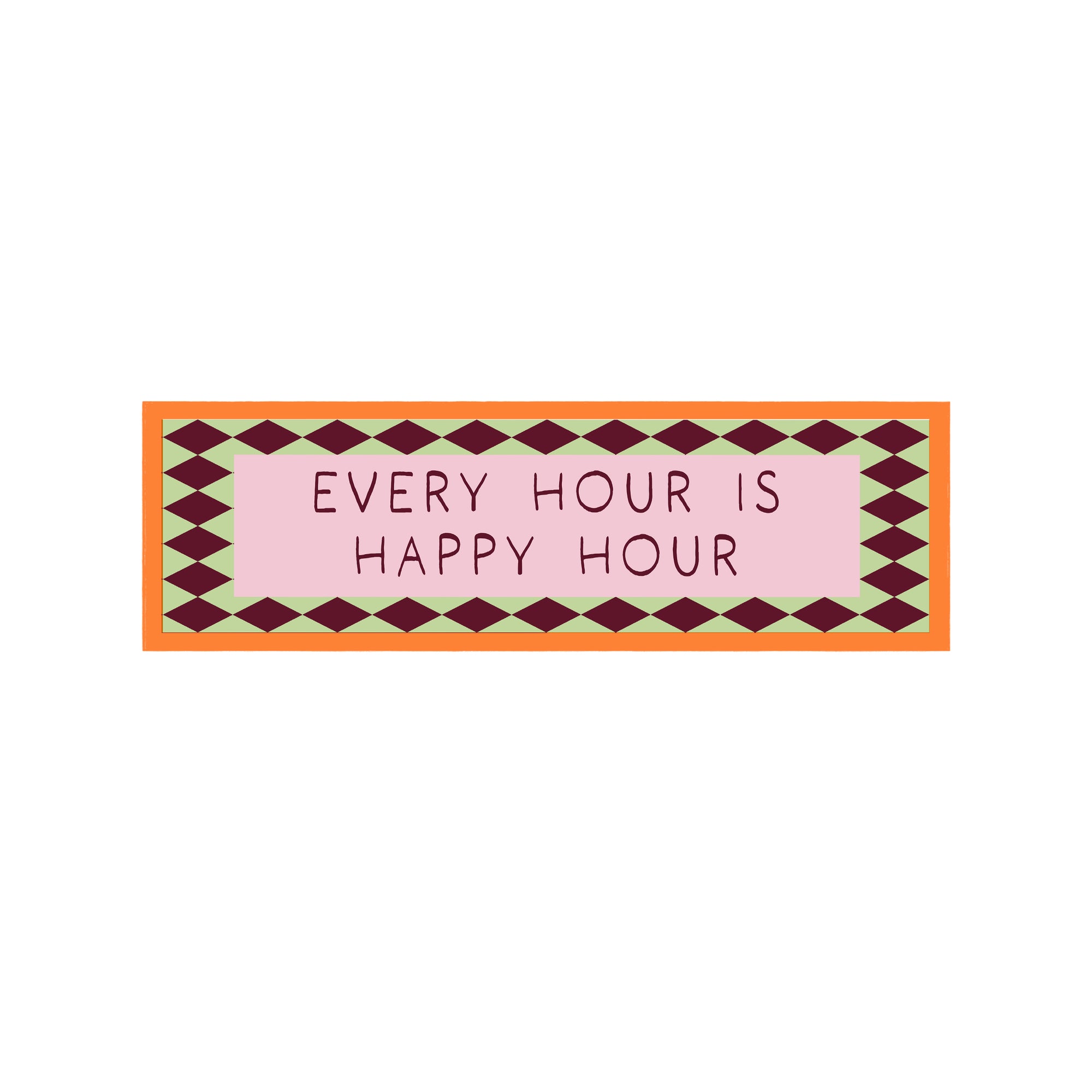Happy Hour Is Every Hour Panoramic Framed Print 60cm x 12cm