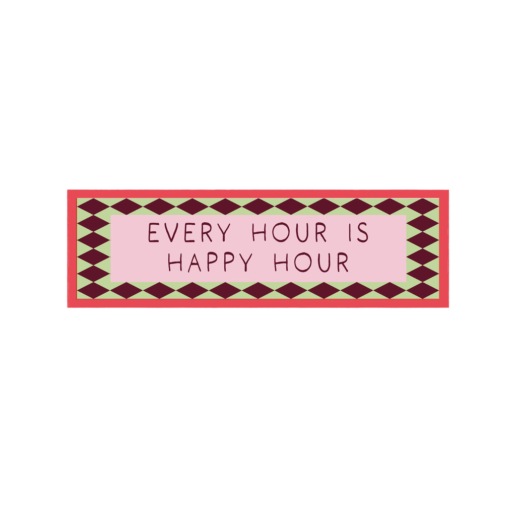Happy Hour Is Every Hour Panoramic Framed Print 60cm x 12cm