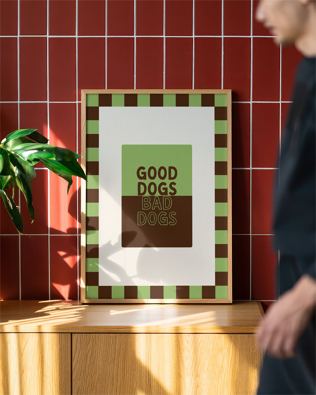 Good Dogs Bad Dogs in Olive & Brown