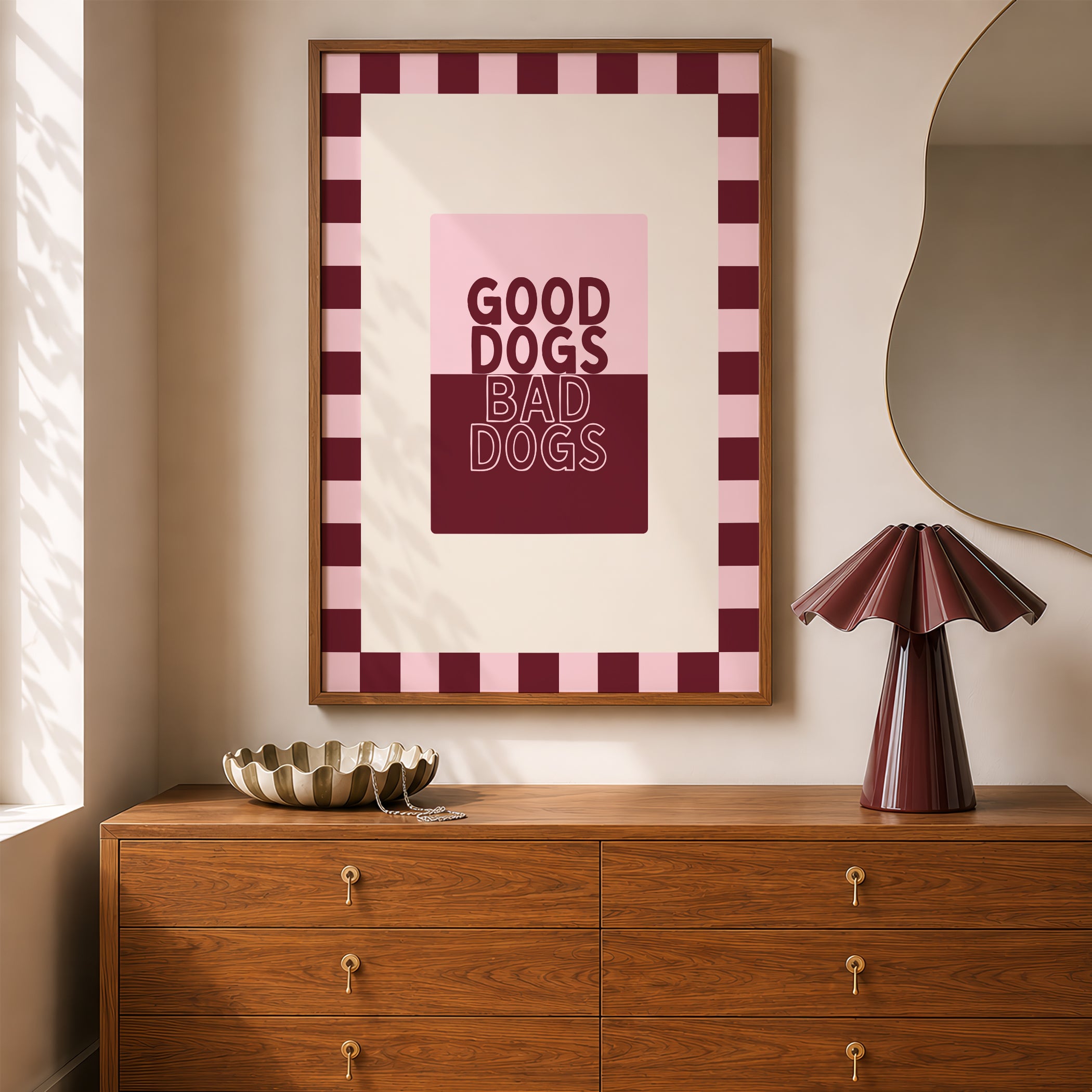 Good Dogs Bad Dogs in Cotton Candy & Maroon
