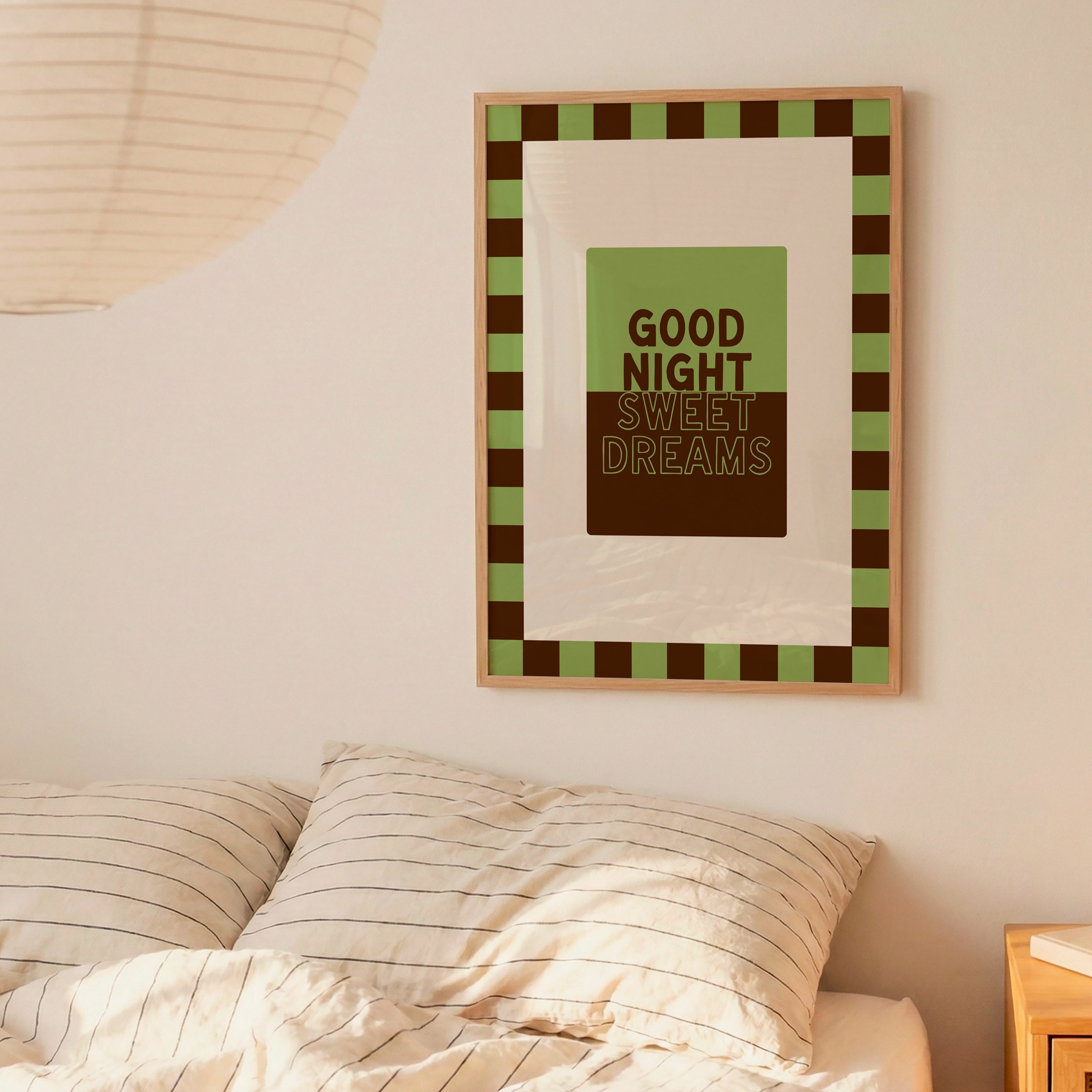 Good Night Sweet Dreams in Olive & Brown
