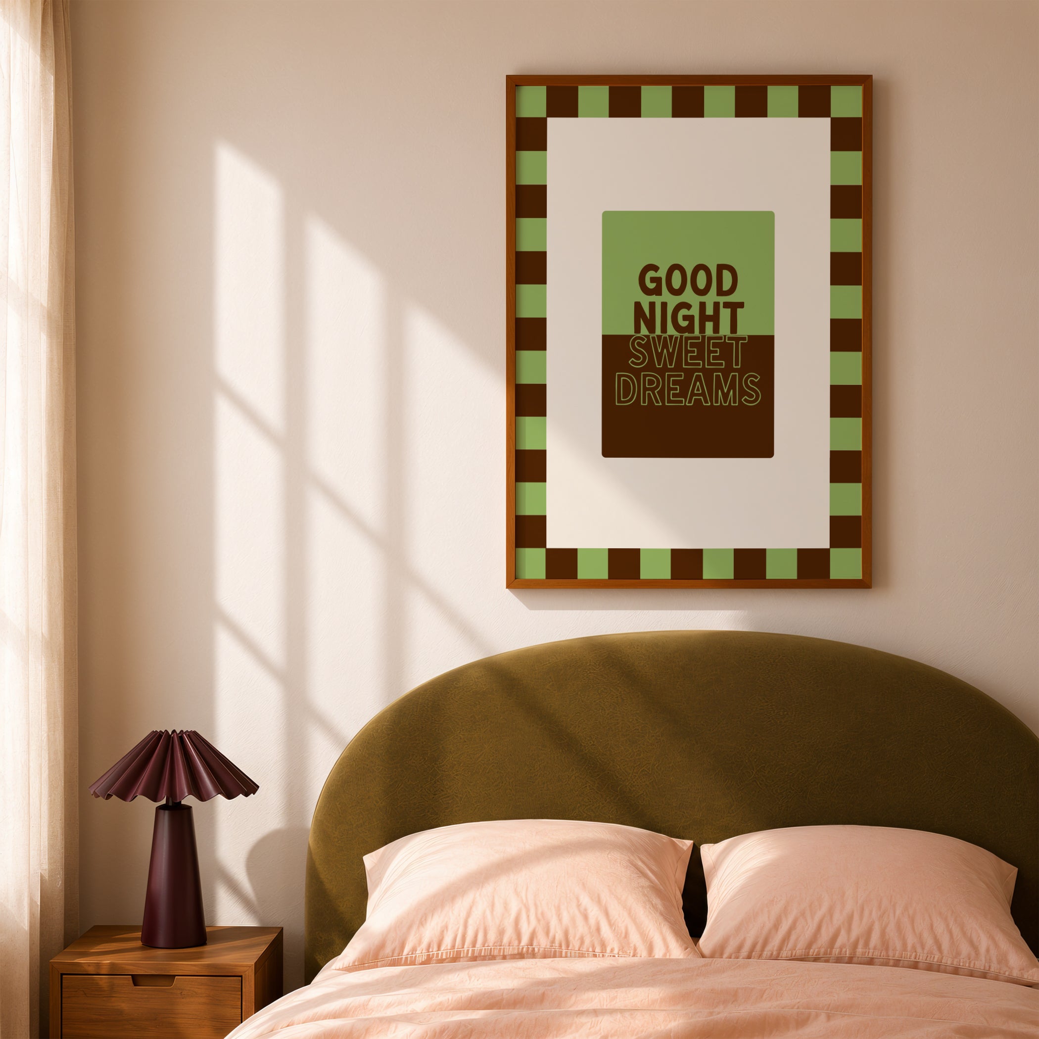 Good Night Sweet Dreams in Olive & Brown
