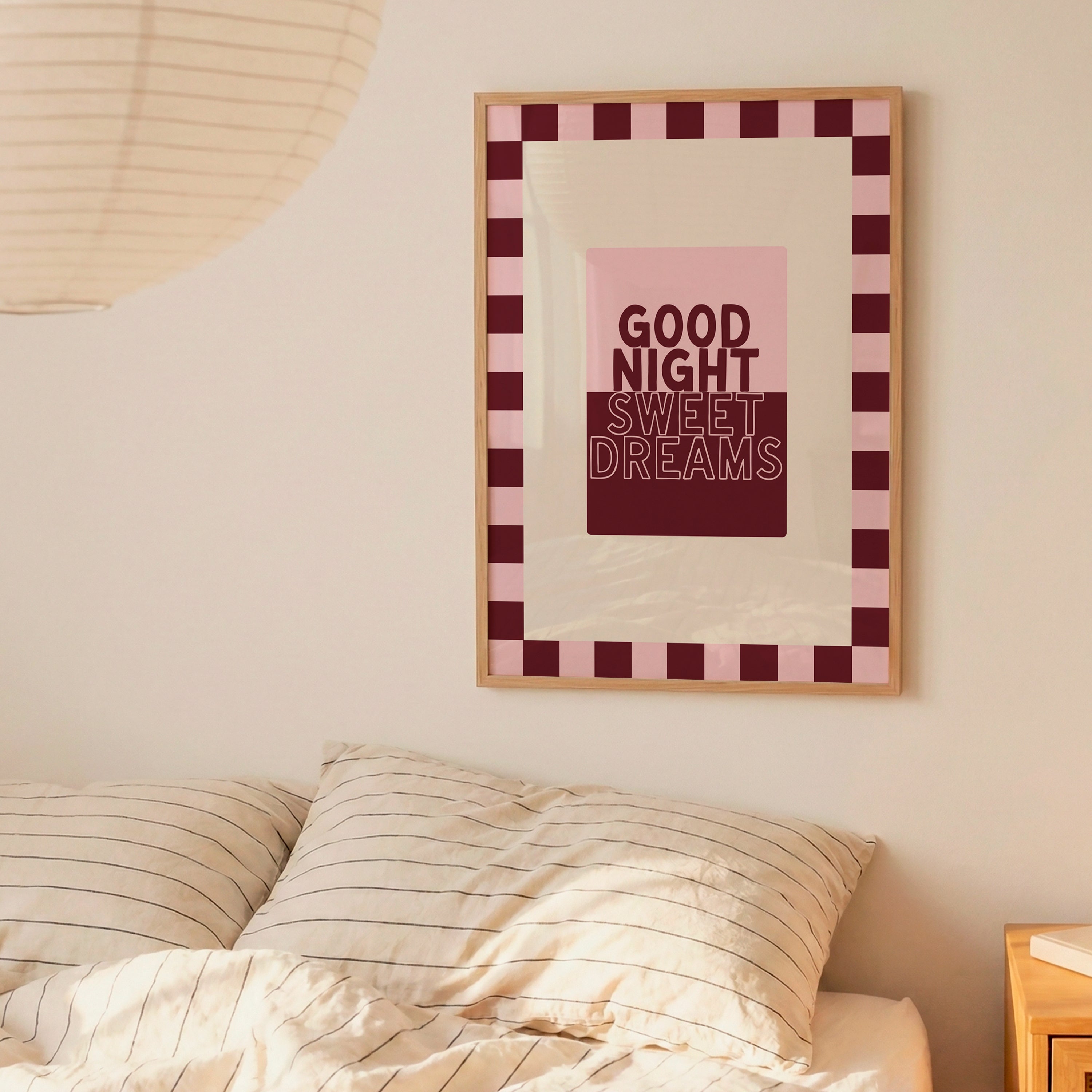 Good Night Sweet Dreams in Cotton Candy & Maroon