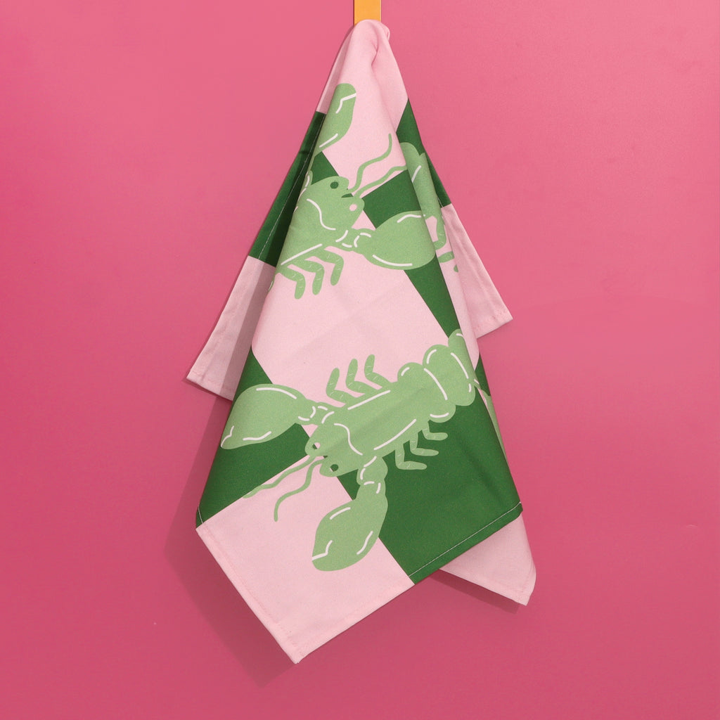 Lobster Tile Tea Towel