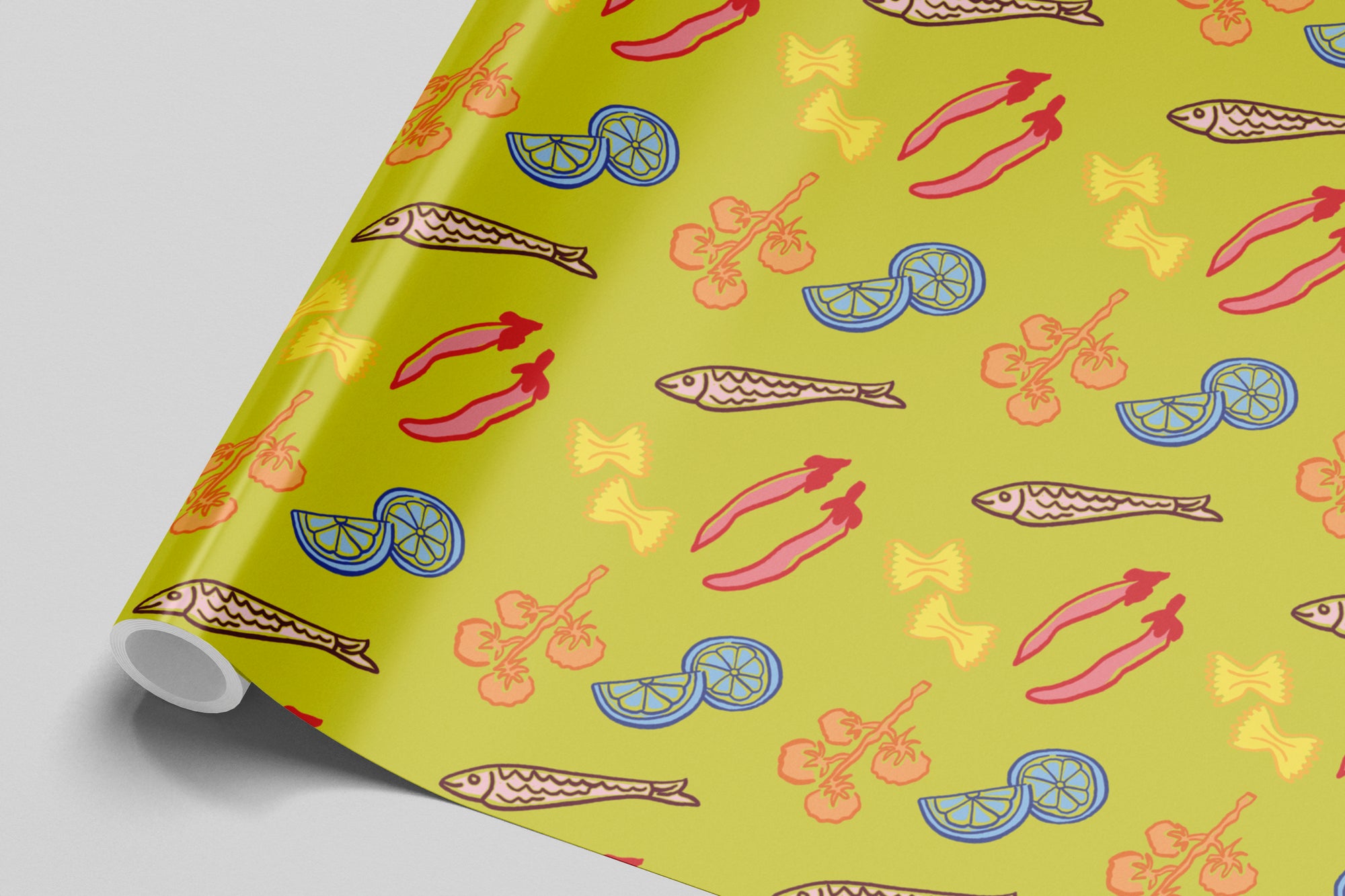 Green Postcard Pattern Gift Wrap