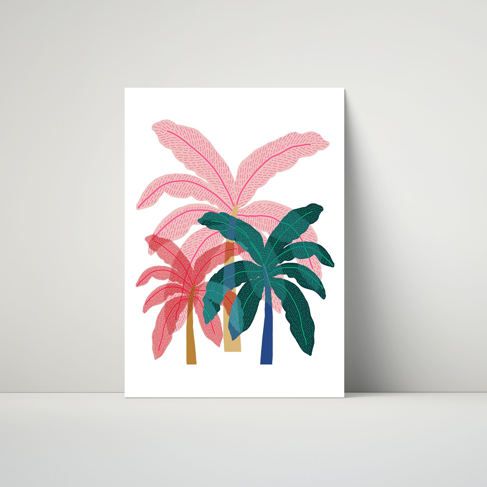 A Trio of Palms (Pink)