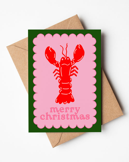 A6 Lobster Scallop Christmas Card