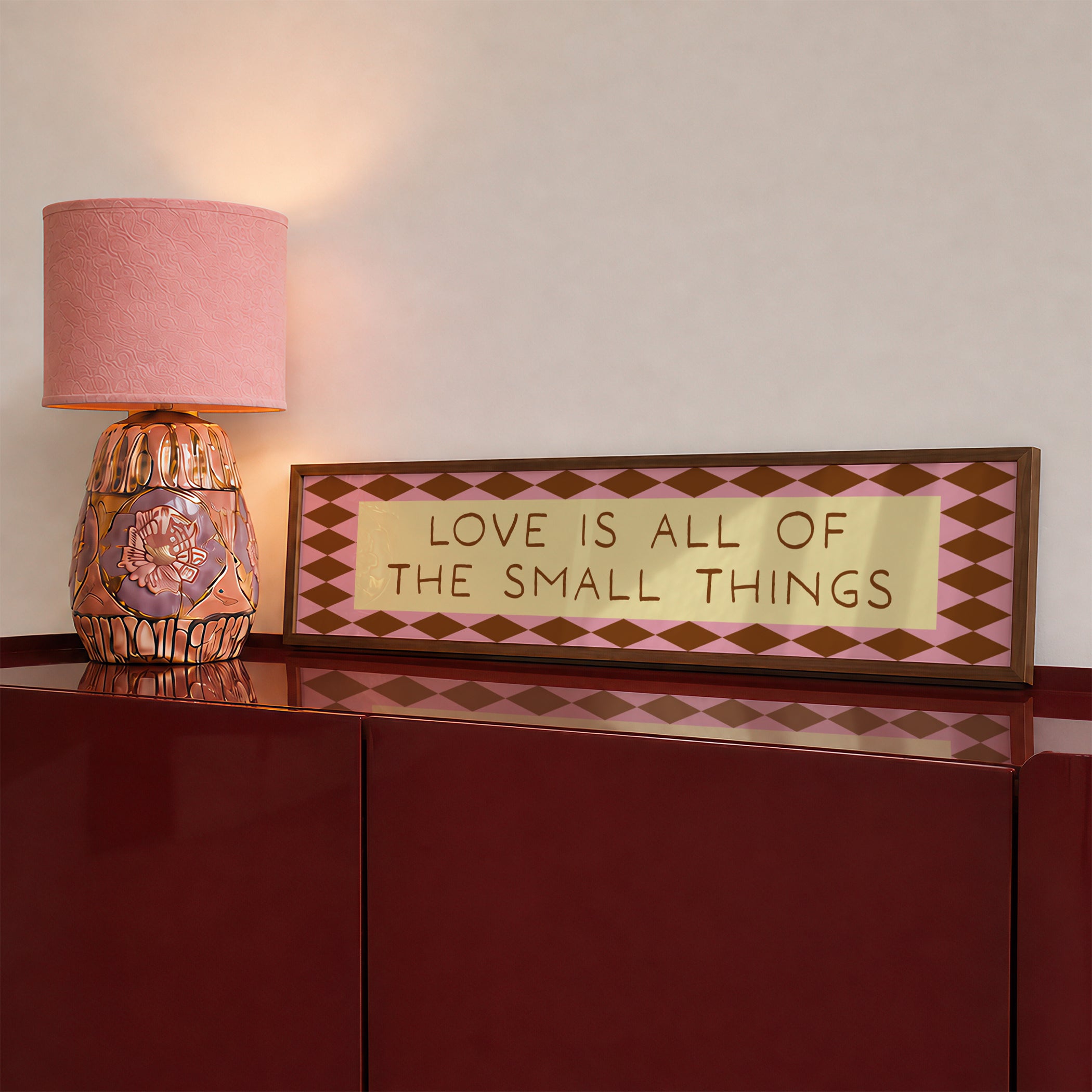 Love Is All Of The Small Things Panoramic Framed Print 60cm x 12cm