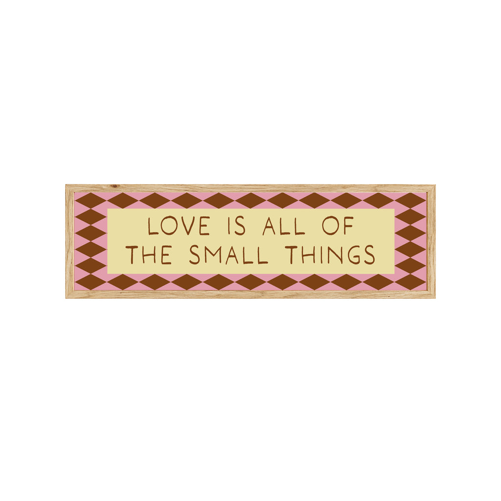 Love Is All Of The Small Things Panoramic Framed Print 60cm x 12cm