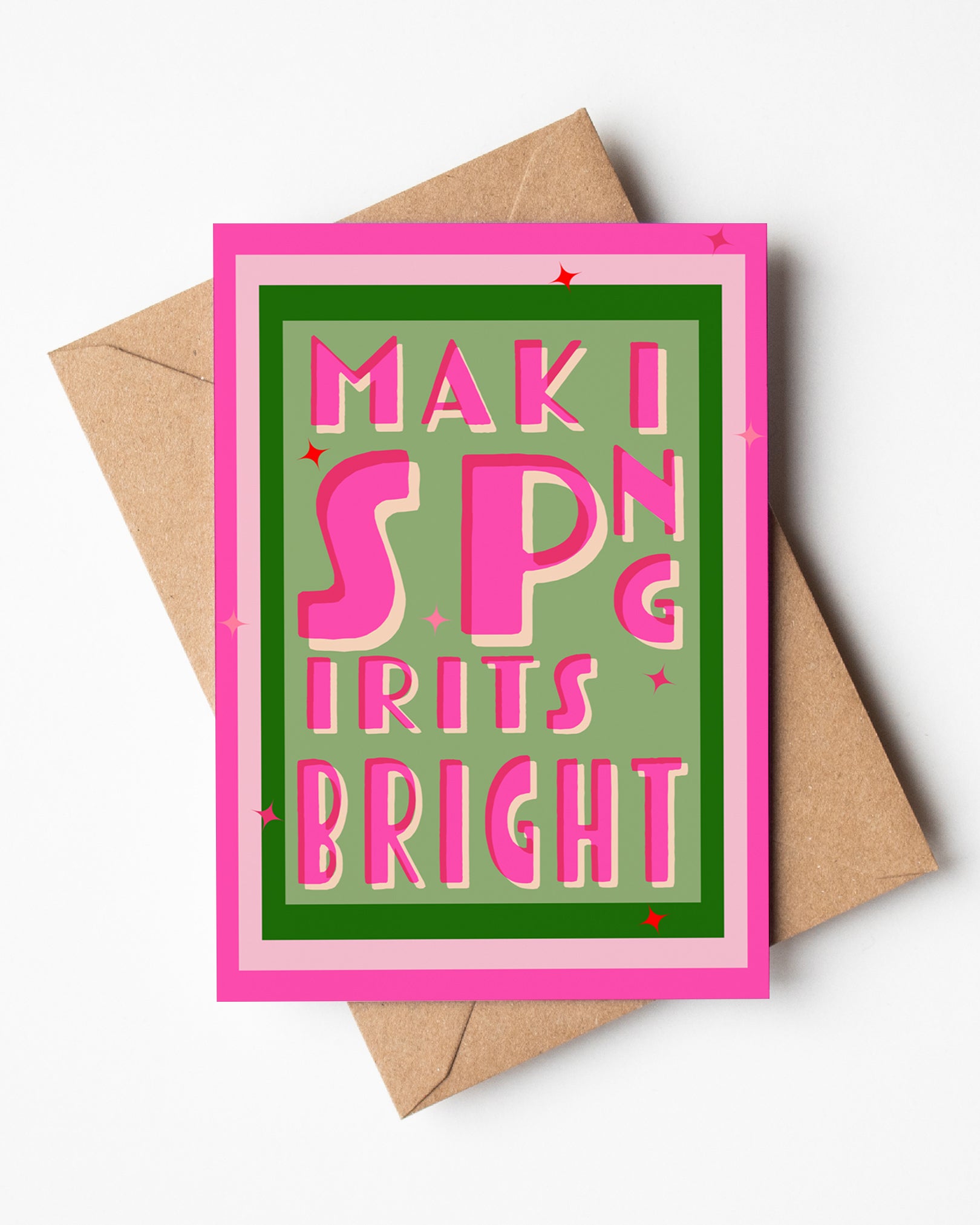 A6 Making Spirits Bright Christmas Card