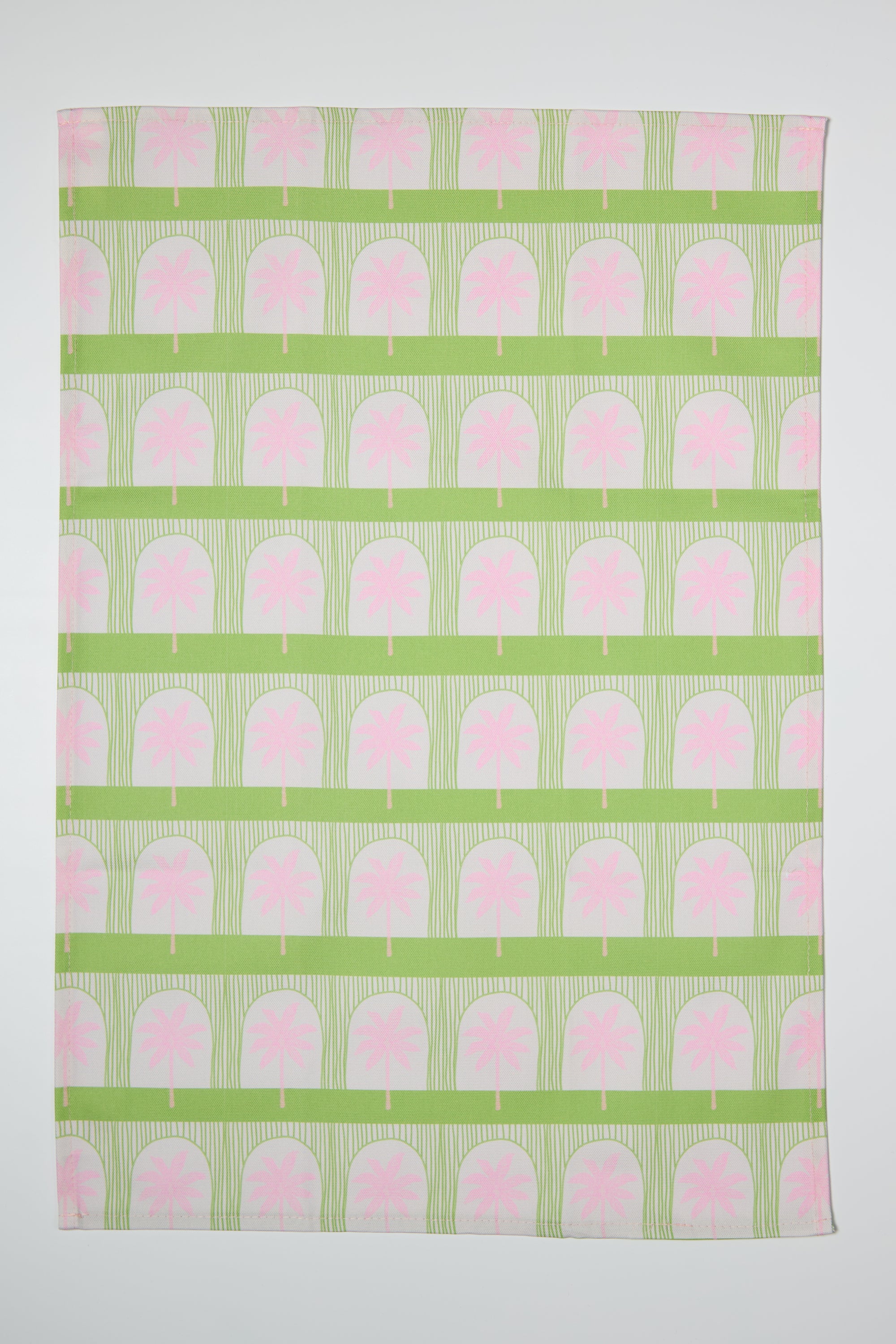 Palm Tile Green Tea Towel