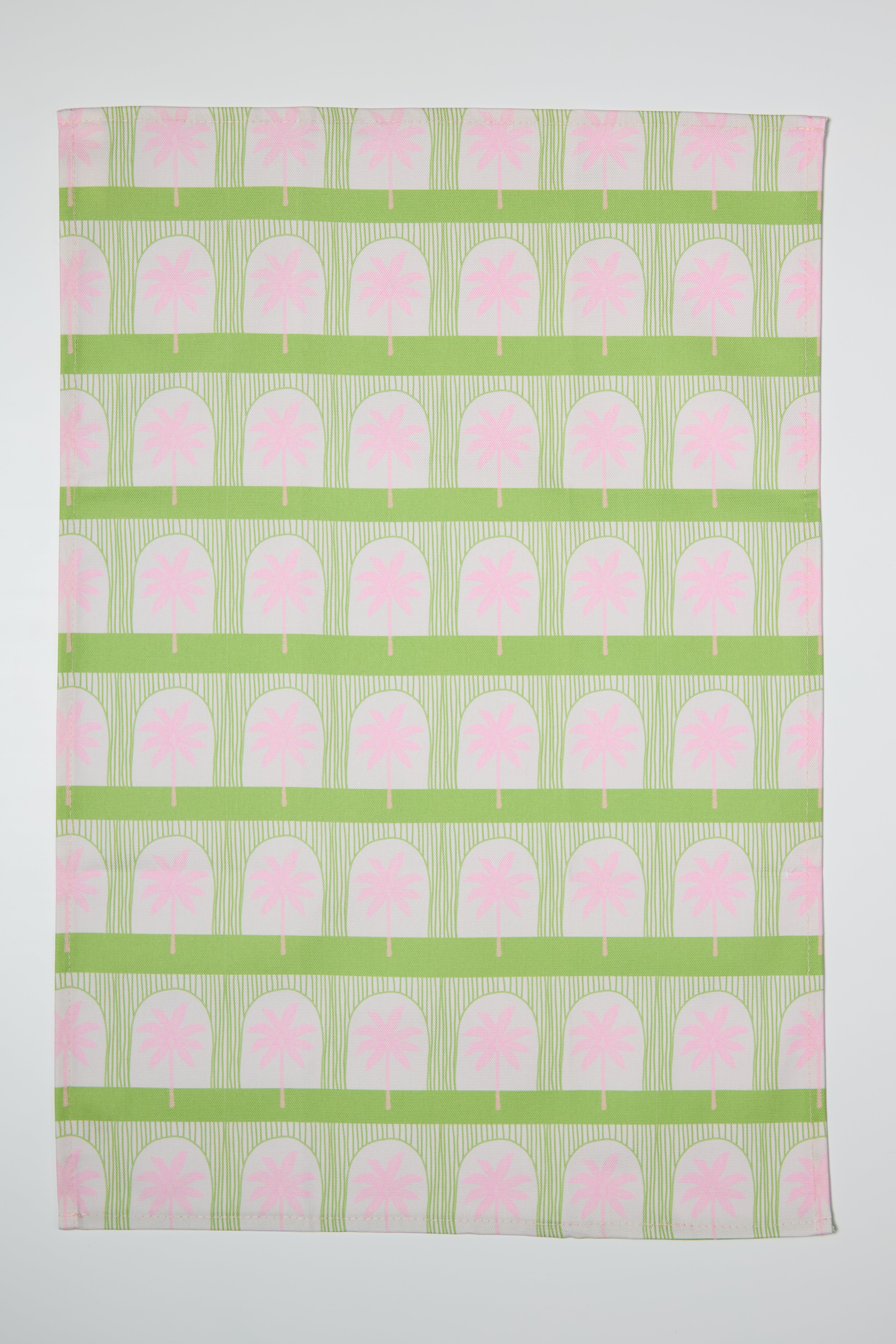 Palm Tile Green Tea Towel