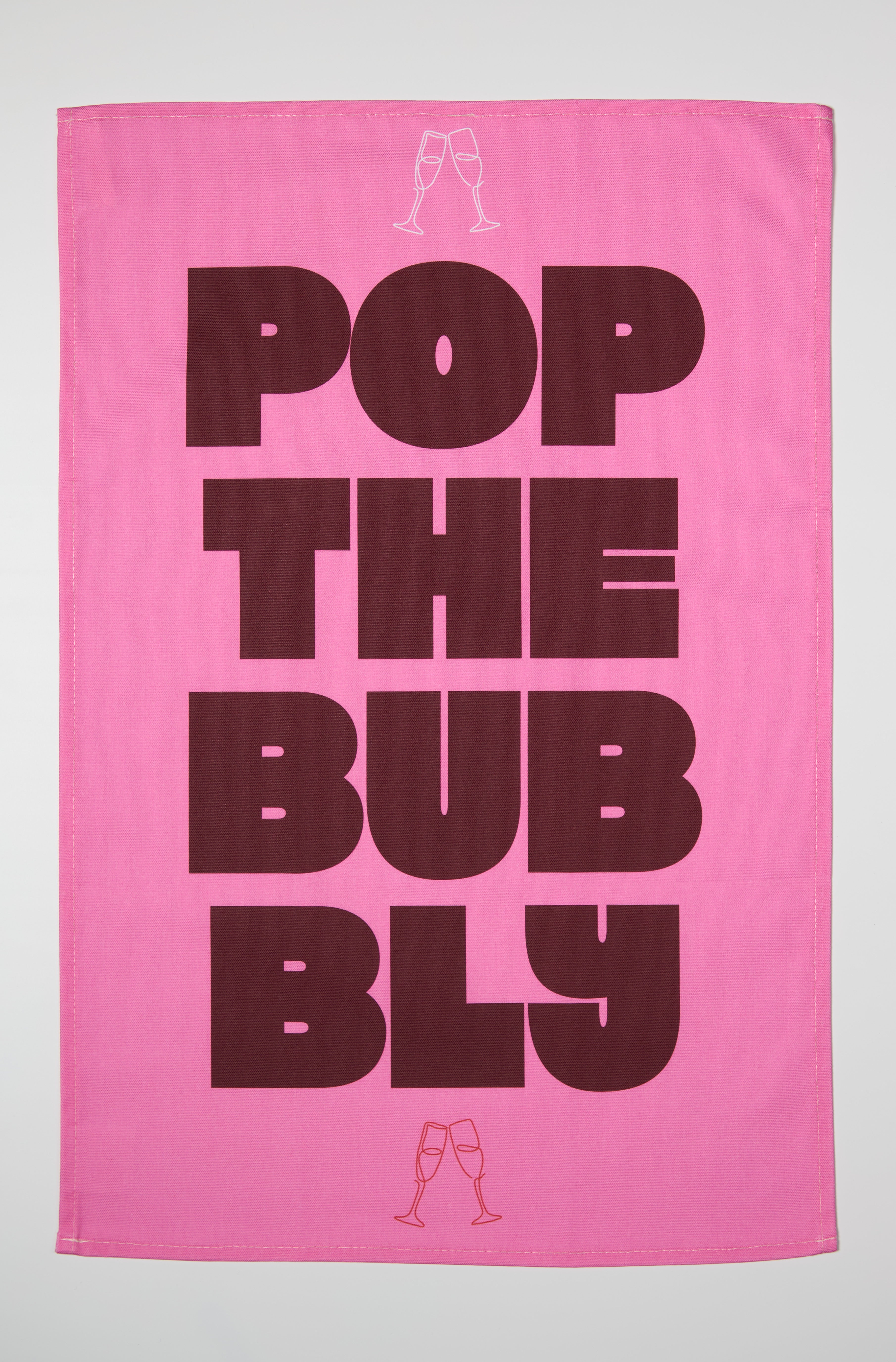 Pop The Bubbly Tea Towel