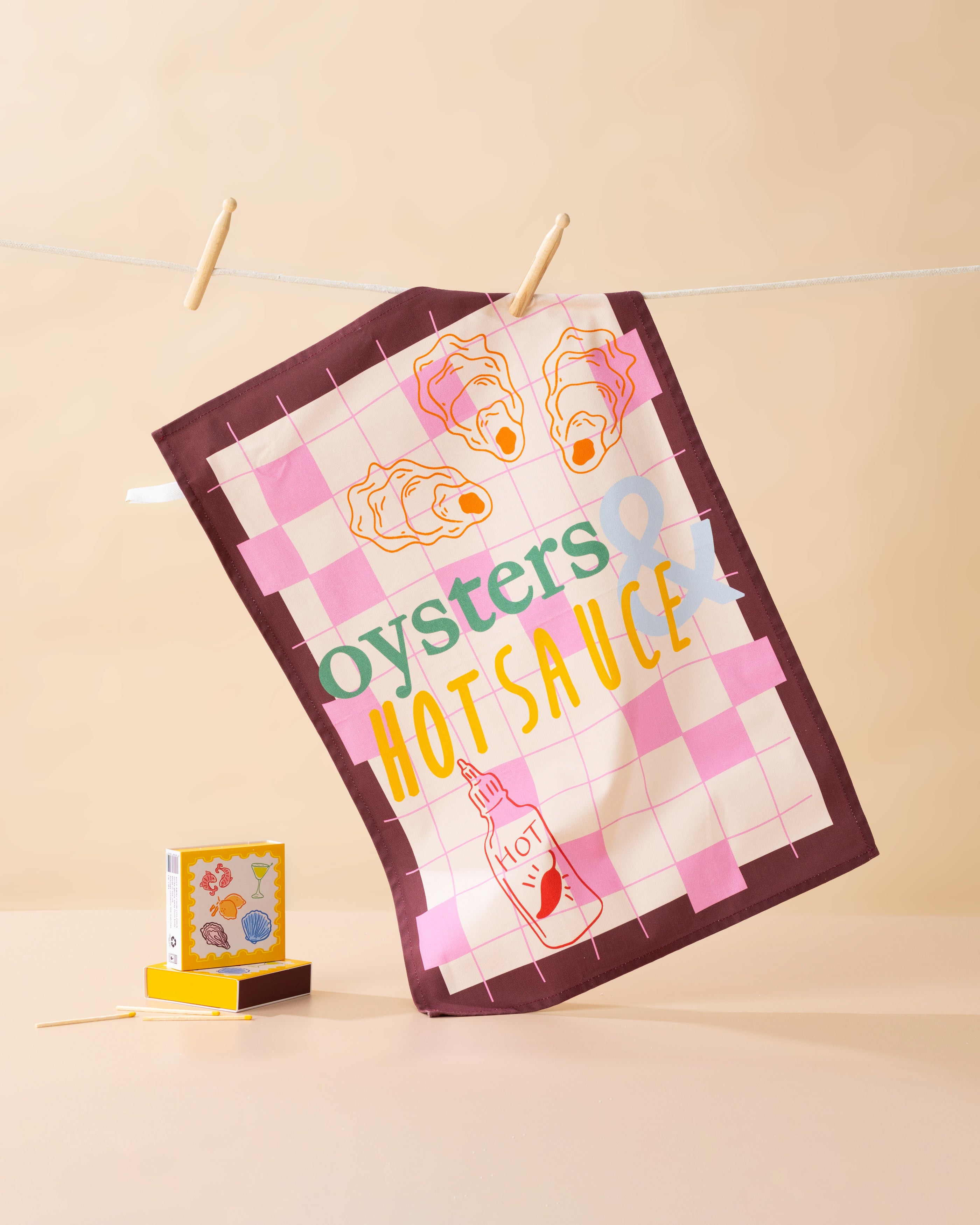 Oysters & Hot Sauce Tea Towel