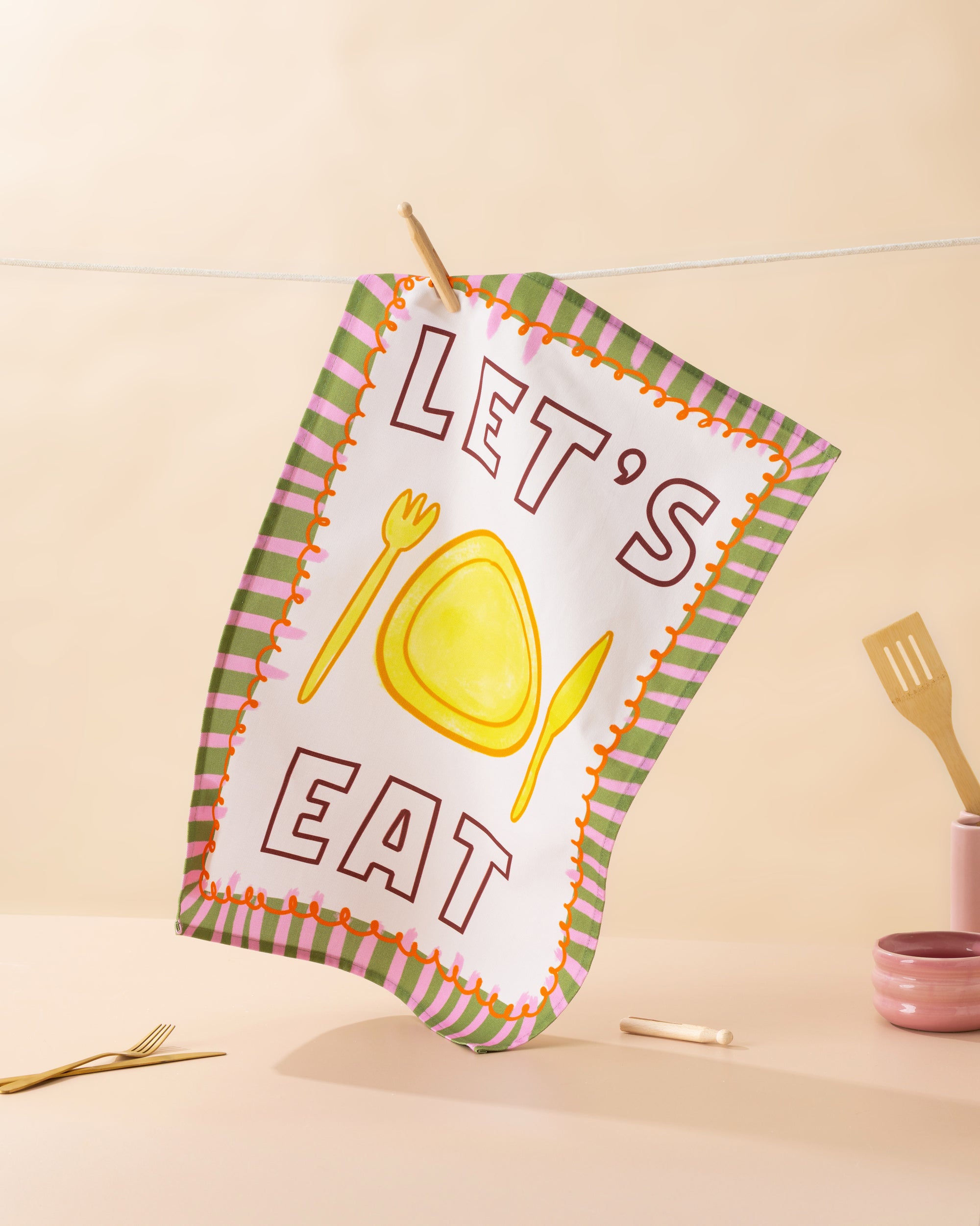 Let's Eat Tea Towel