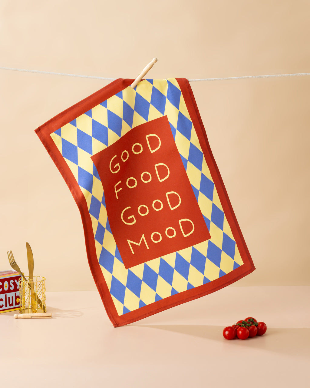 Good Food Good Mood Tea Towel