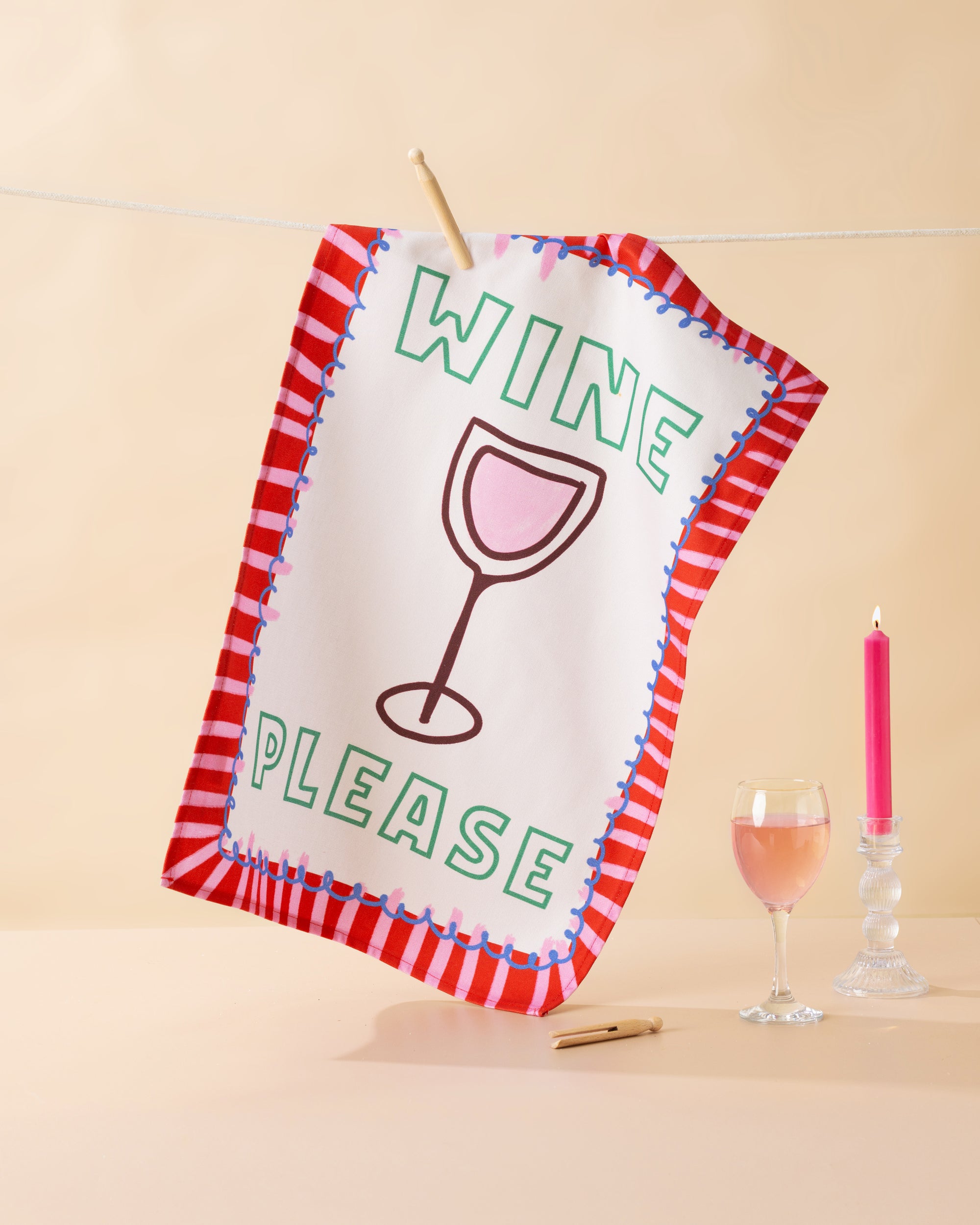 Wine Please Tea Towel