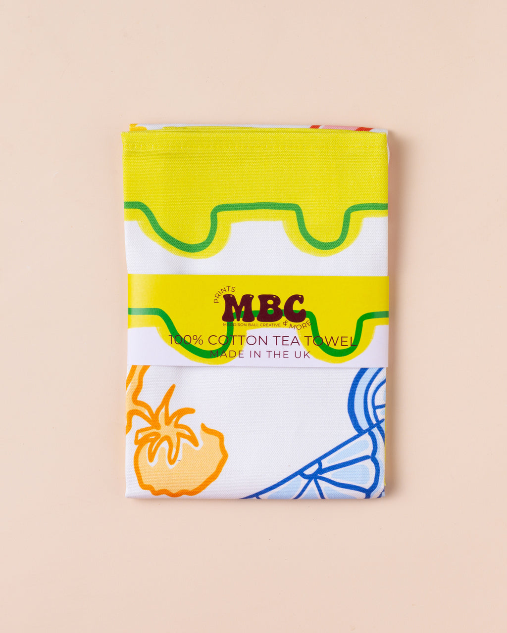 Green Postcard Tea Towel