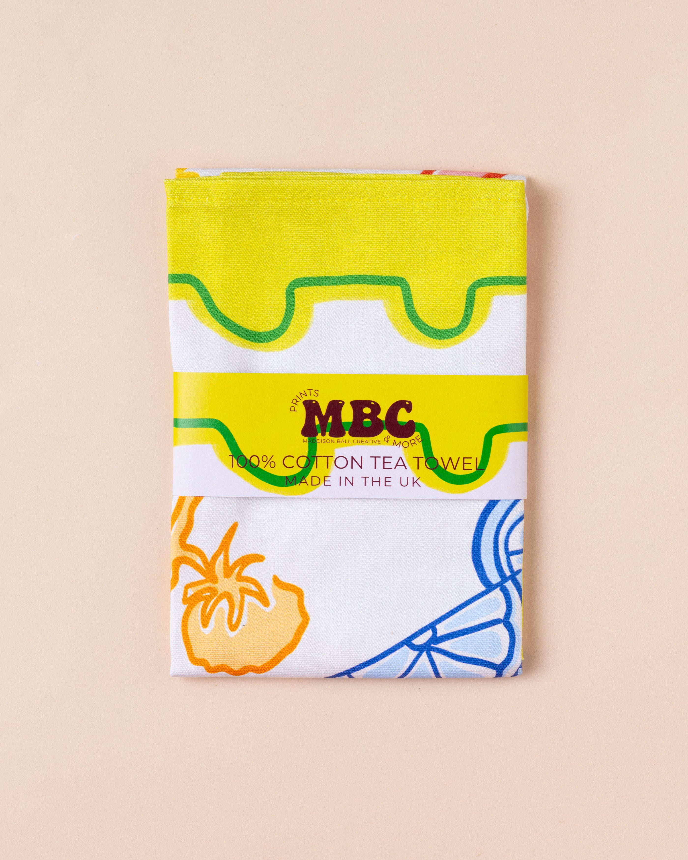 Green Postcard Tea Towel