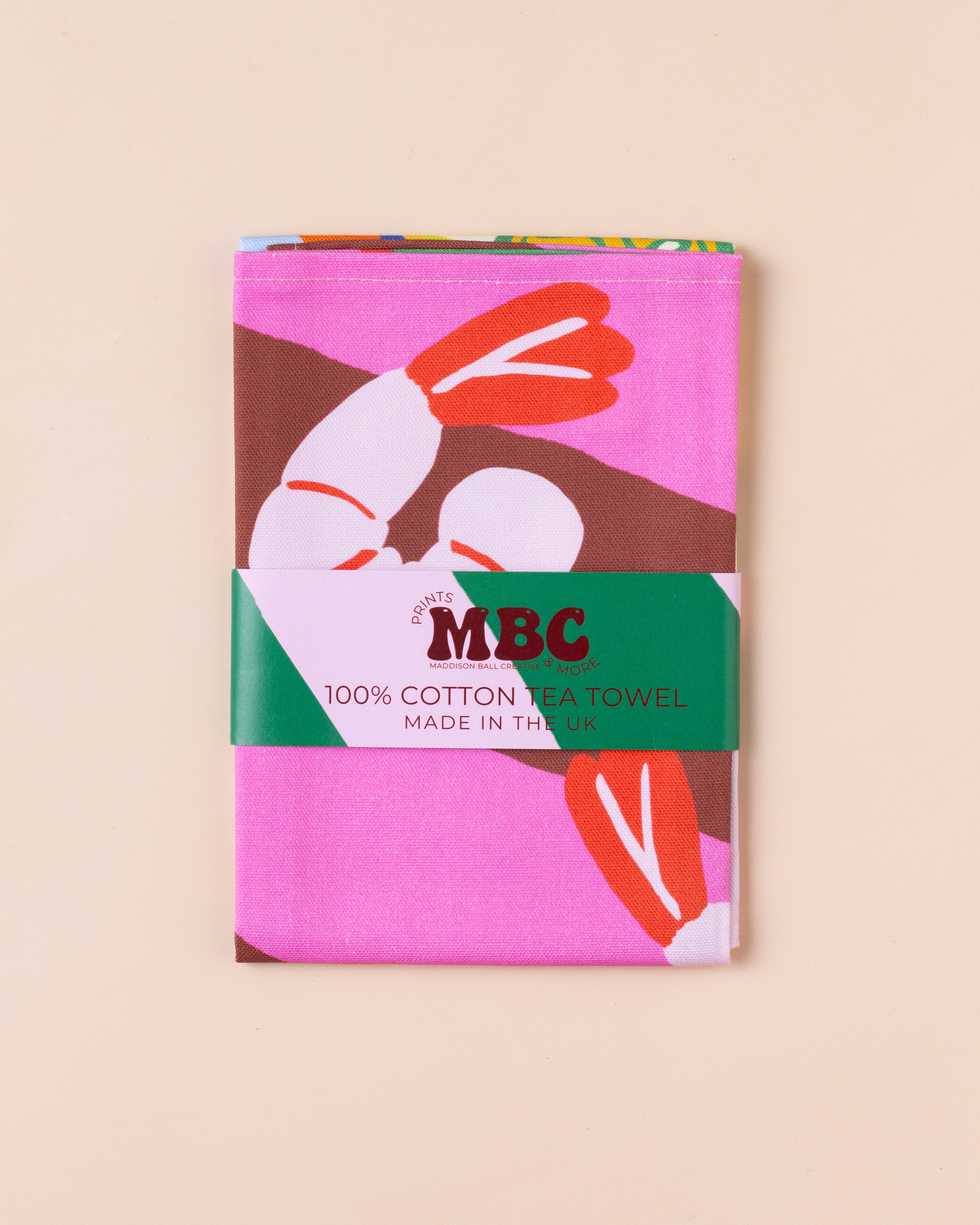 Prawn Kitchen Print Tea Towel