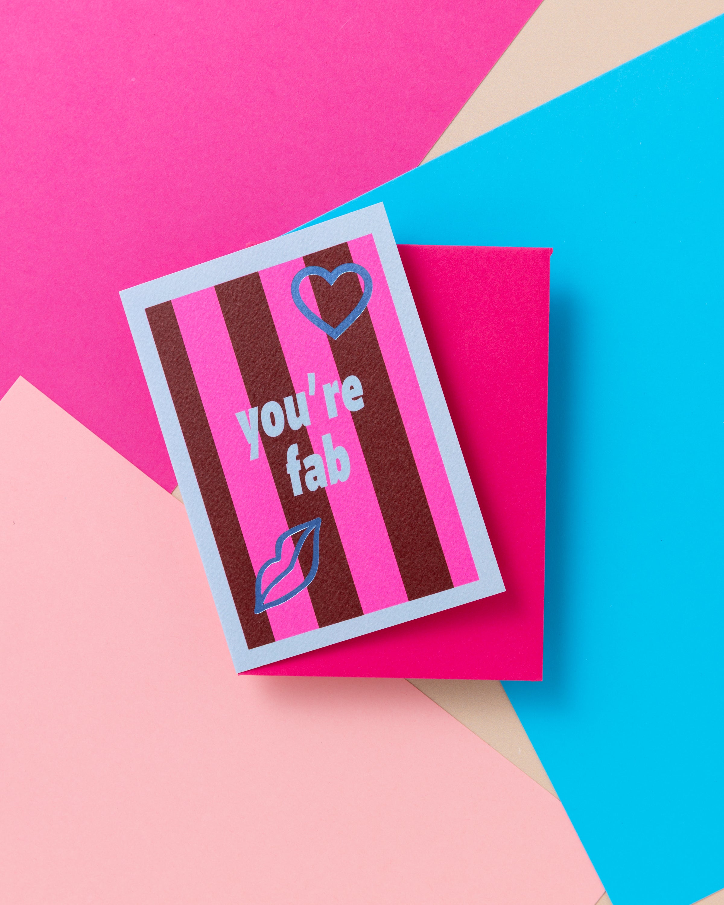 A6 You're Fab Stripe Foil Card