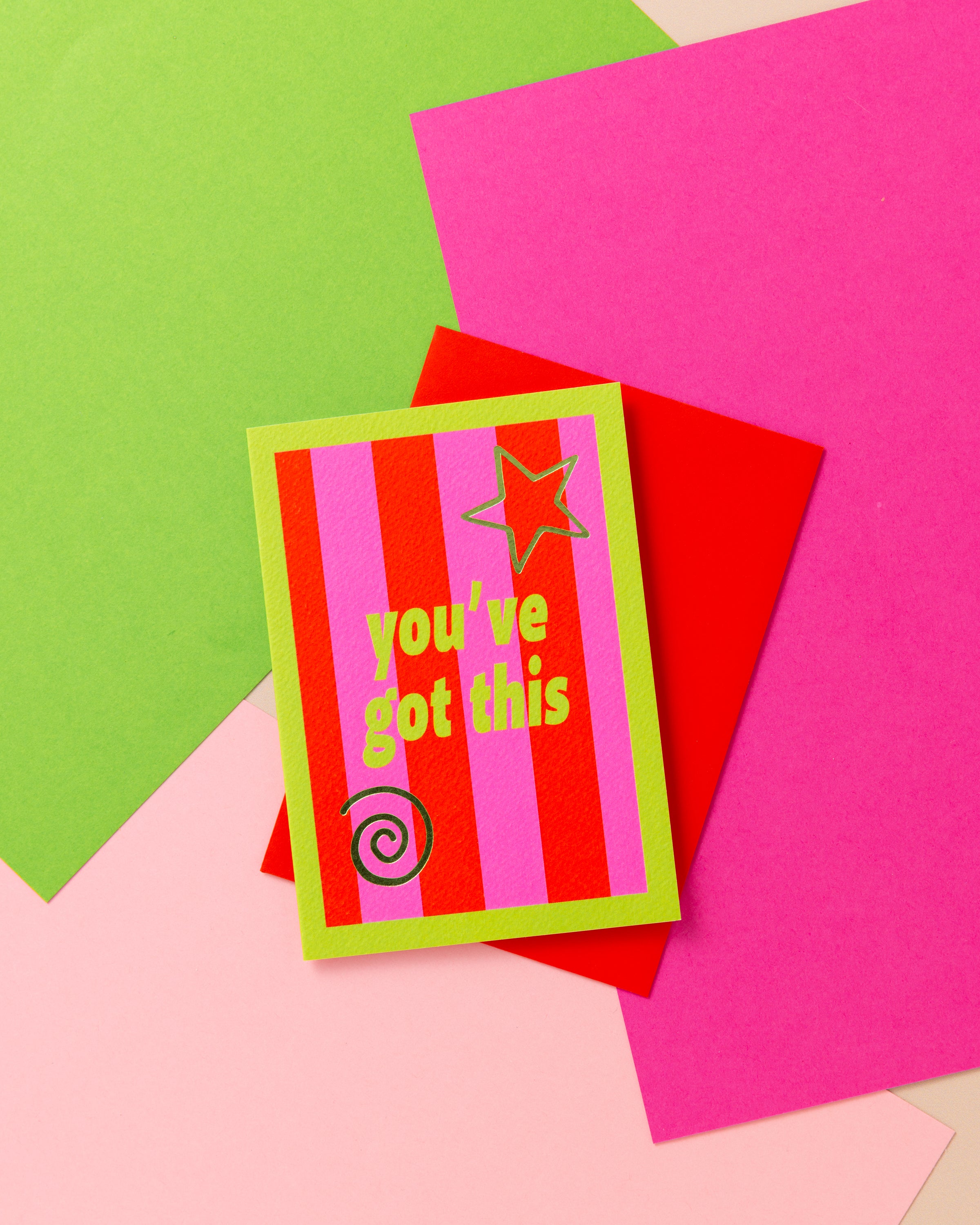 A6 You've Got This Stripe Foil Card