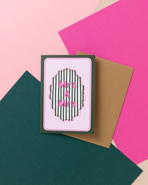 A6 Mrs & Mrs Embossed Card