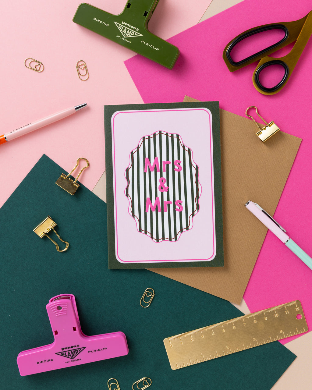 A6 Mrs & Mrs Embossed Card