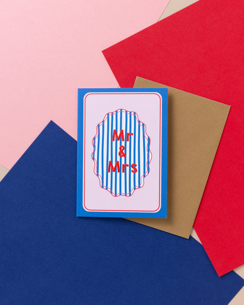 A6 Mr & Mrs Embossed Card