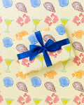 Yellow Postcard Pattern Gift Wrap