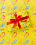 Green Postcard Pattern Gift Wrap